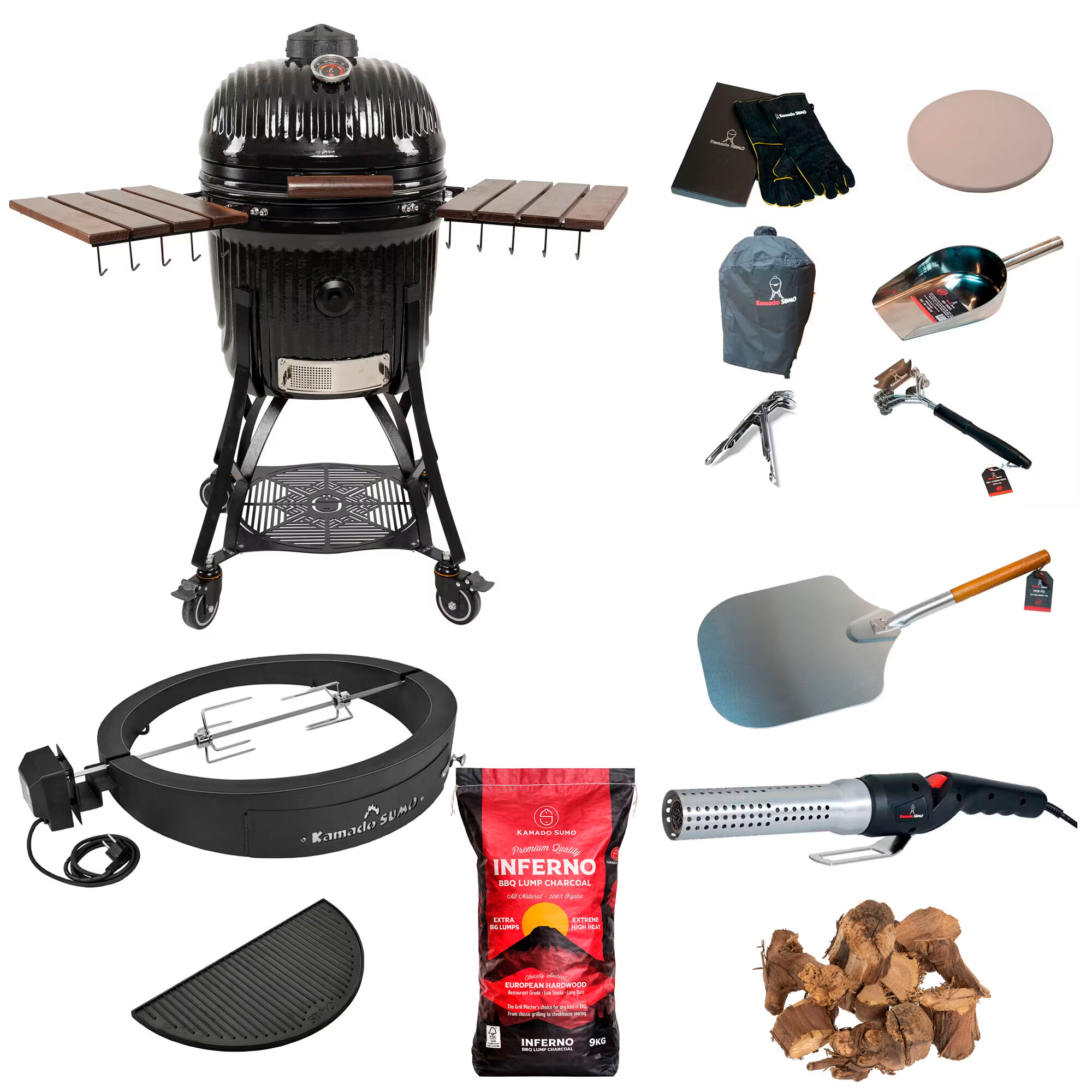 Kamado Sumo Icon Large Kamadoâ Grill Med Deluxe Tilbehørspakke