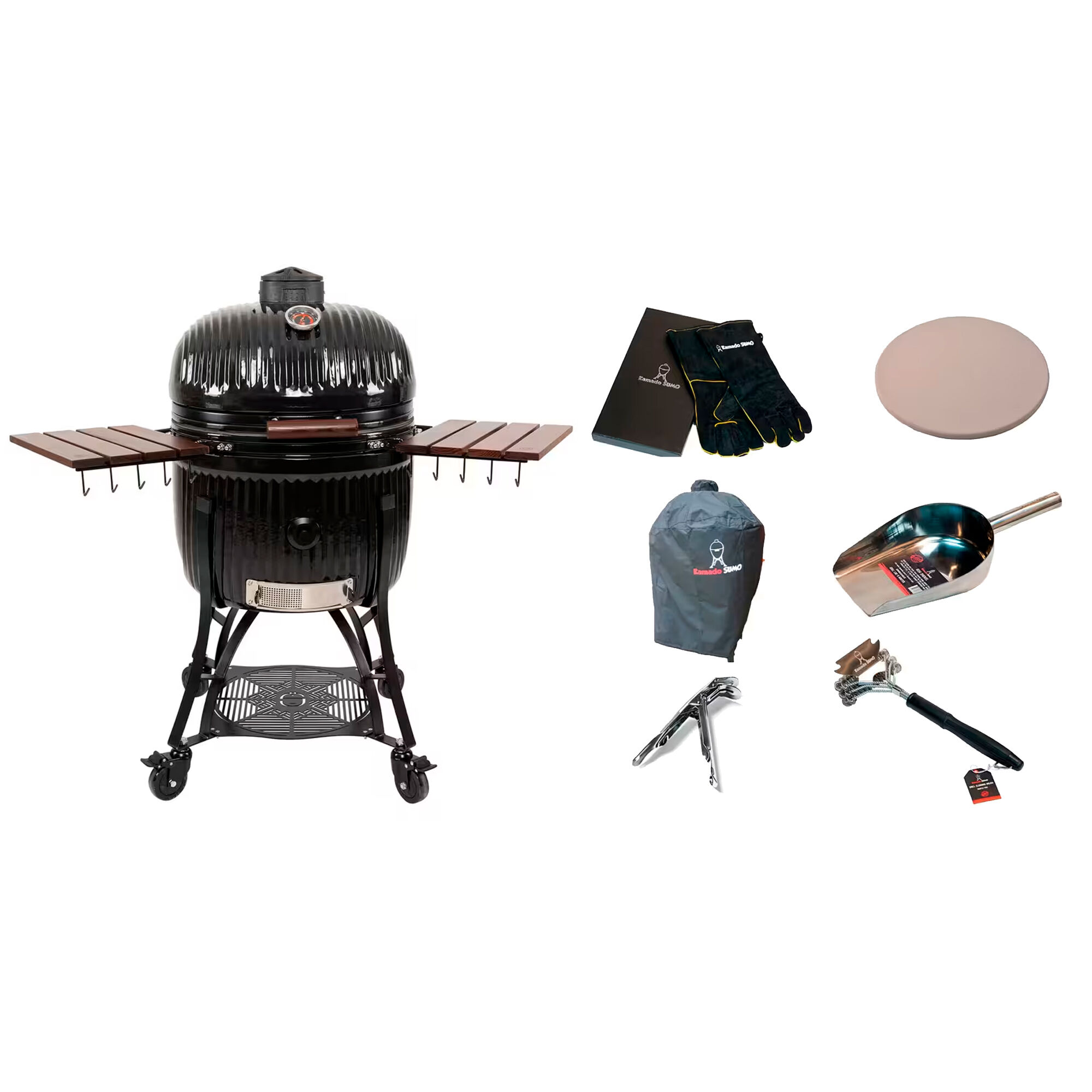 Kamado Sumo Icon Maxi Kamadogrill Med Tilbehørspakke  Sort