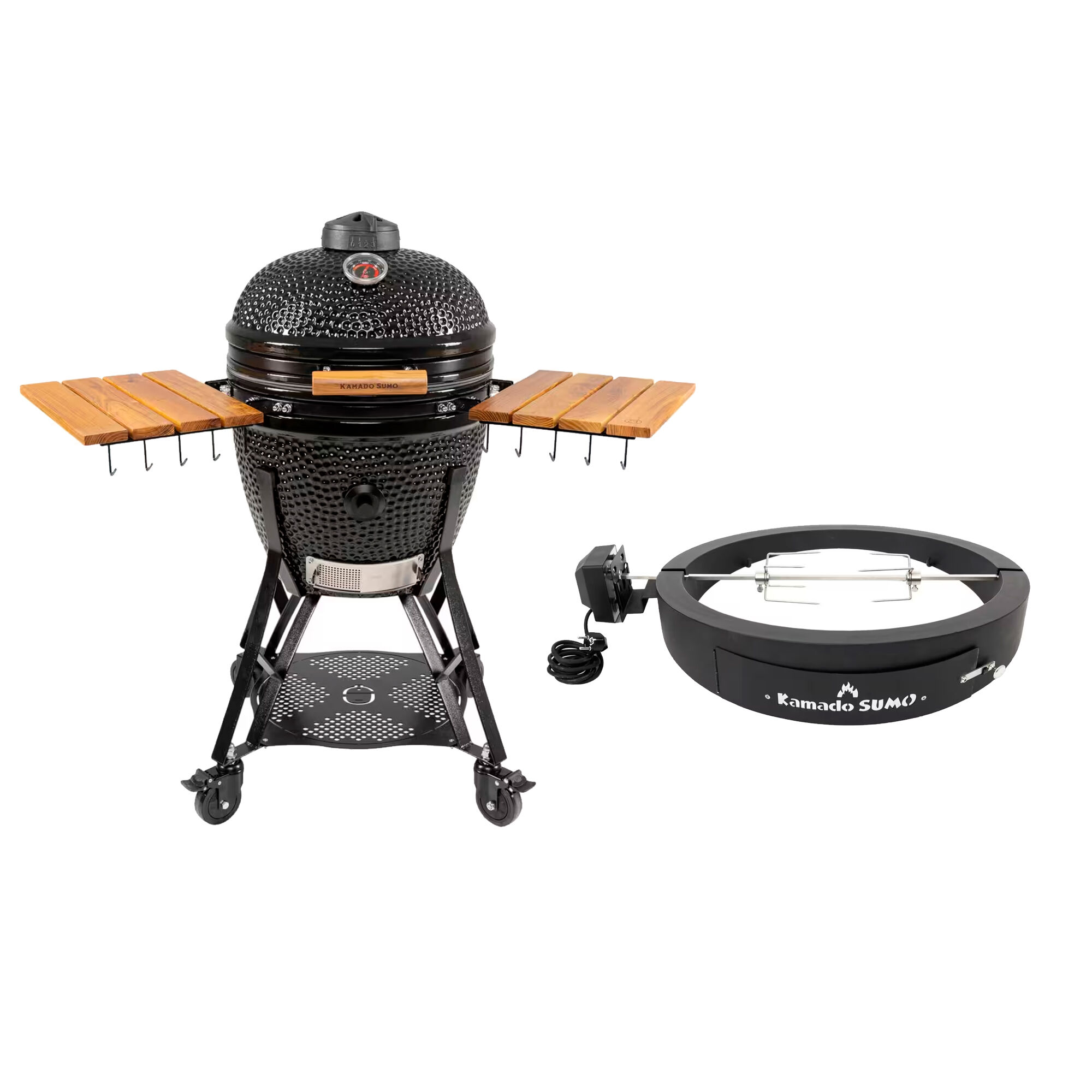 Kamado Sumo Large Gen   Kamado-grill Med Grillmesterens Rotisserie  Sort