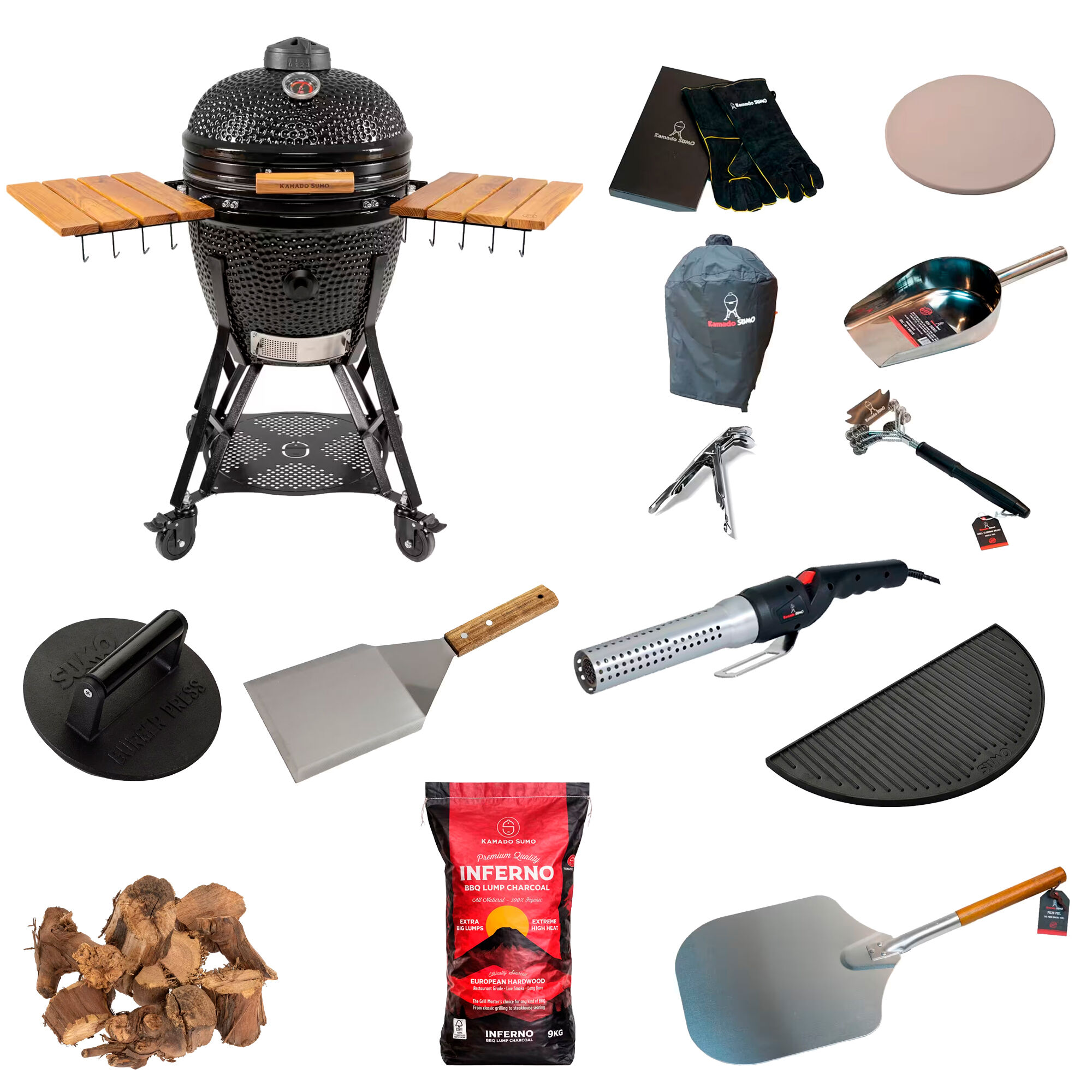Kamado Sumo Large Gen   Kamadogrill Med Stor Grillpakke  Sort
