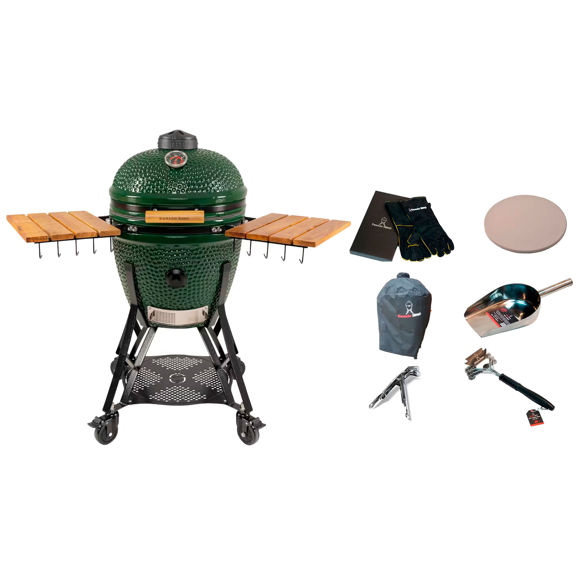Kamado Sumo Large Gen   Kamadogrill Med Tilbehørspakke  Grøn