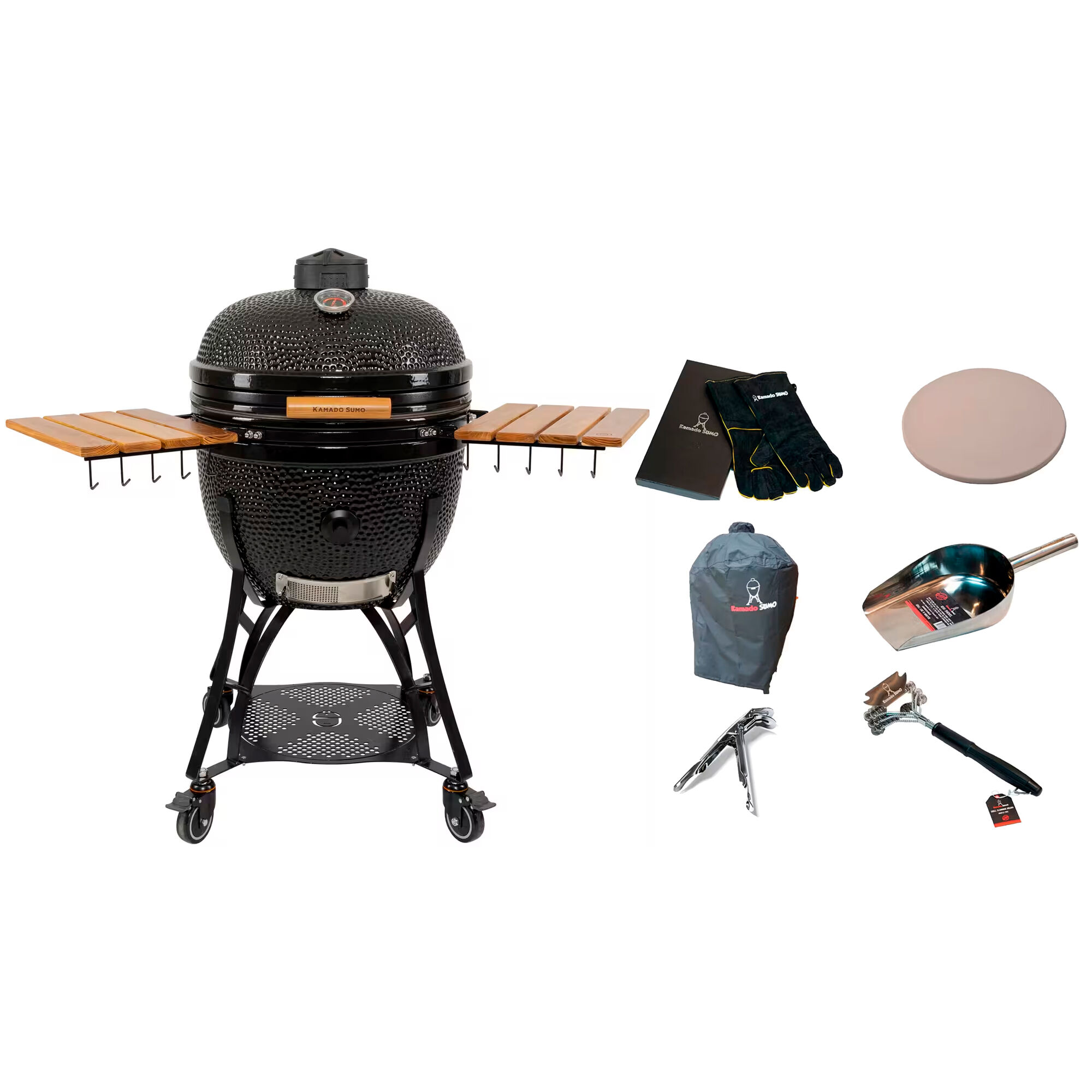 Kamado Sumo Maxi Gen   Kamado-grill Med Tilbehørspakke  Sort