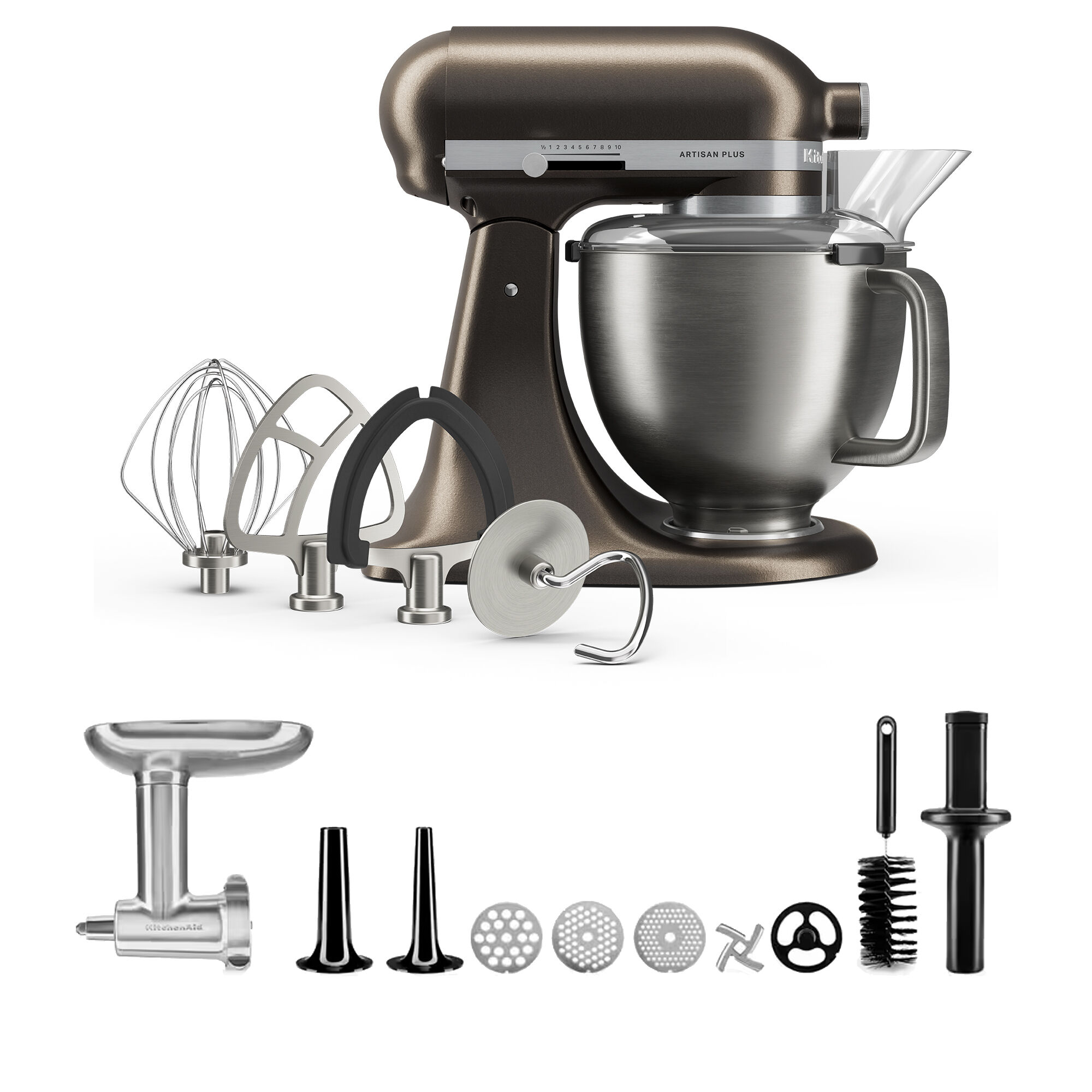 Kitchenaid Artisan Plus Køkkenmaskine Med Kødkværn     Liter  Iron Ore