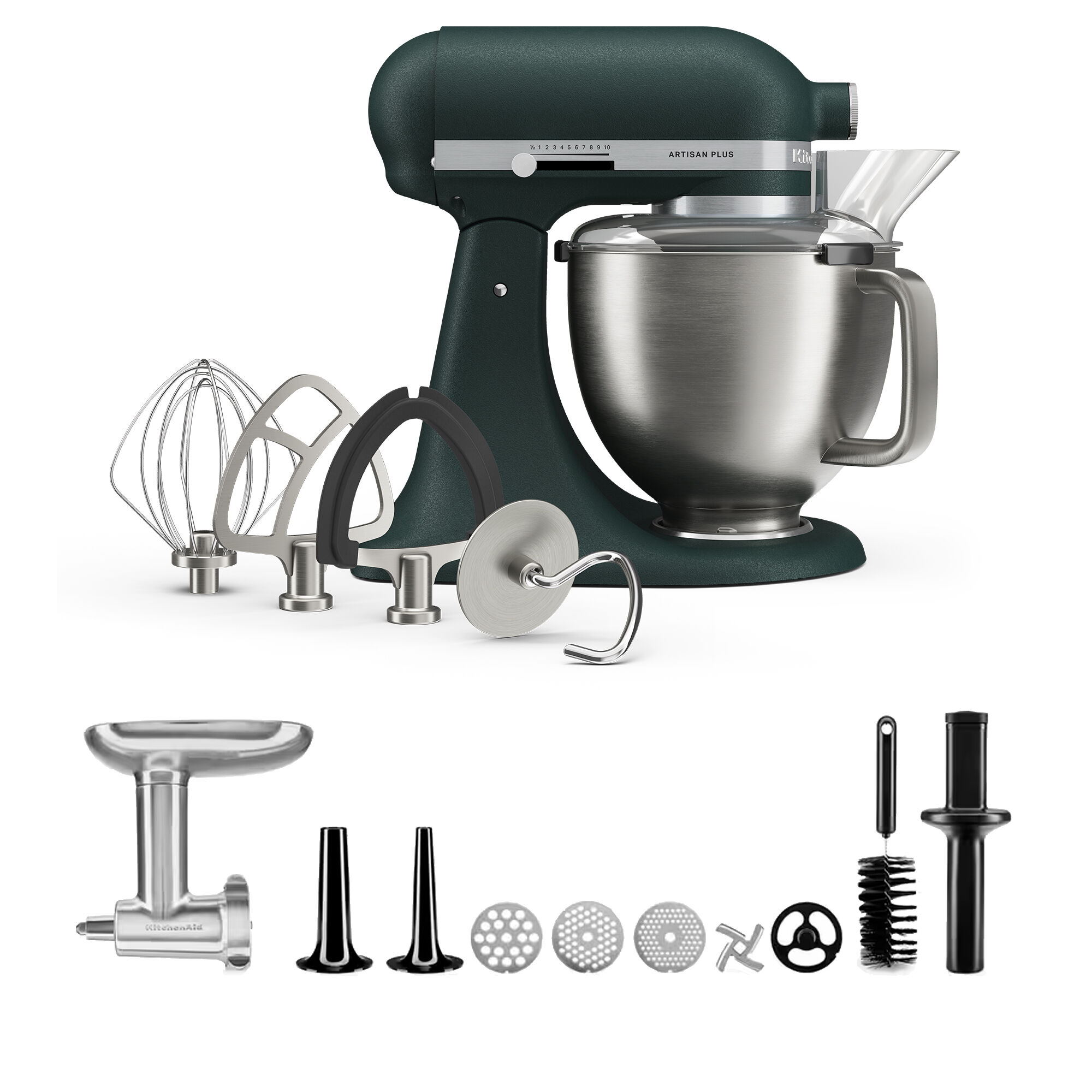 Kitchenaid Artisan Plus Køkkenmaskine Med Kødkværn     Liter  Pebbled Palm
