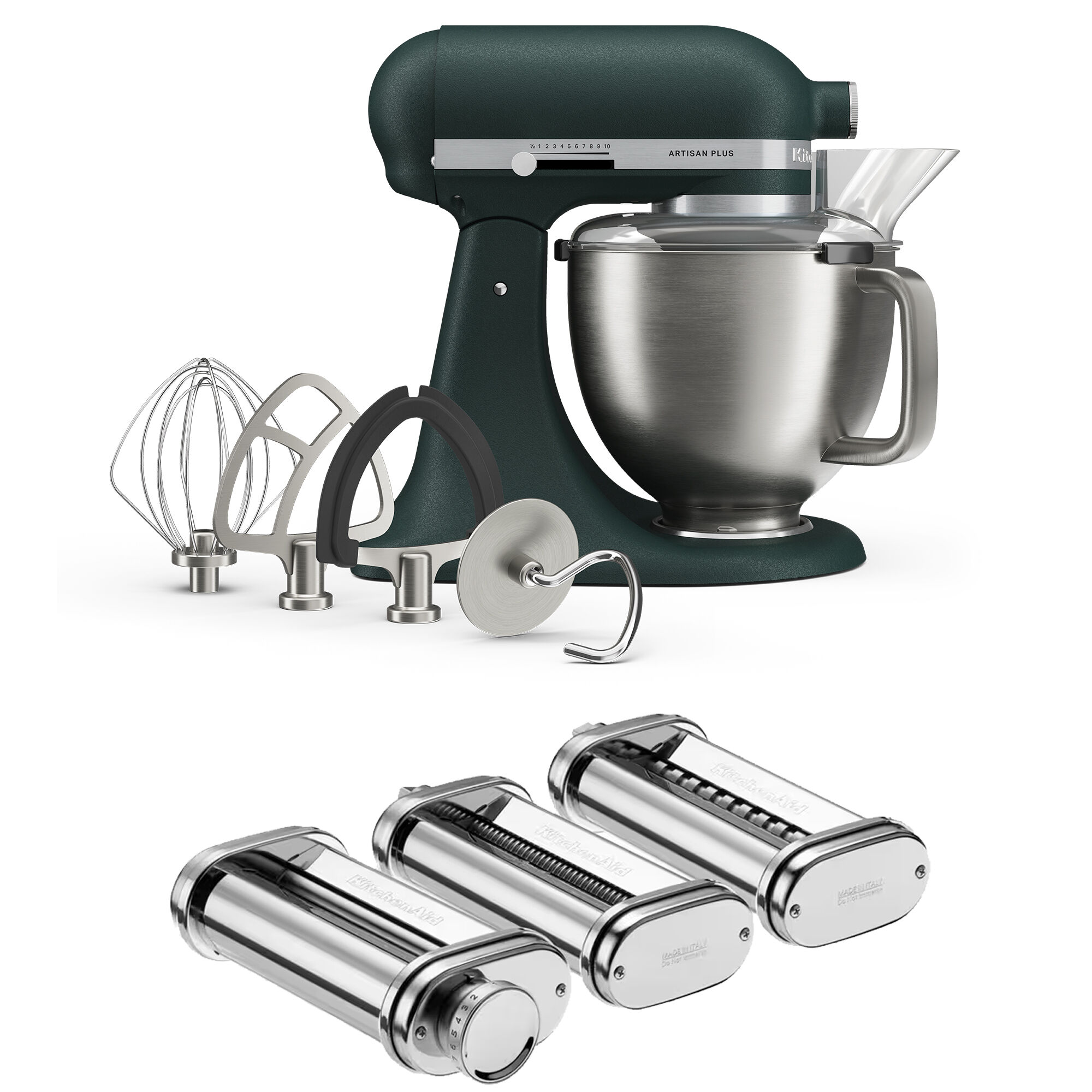 Kitchenaid Artisan Plus Køkkenmaskine Med Pastasæt     Liter  Pebbled Palm