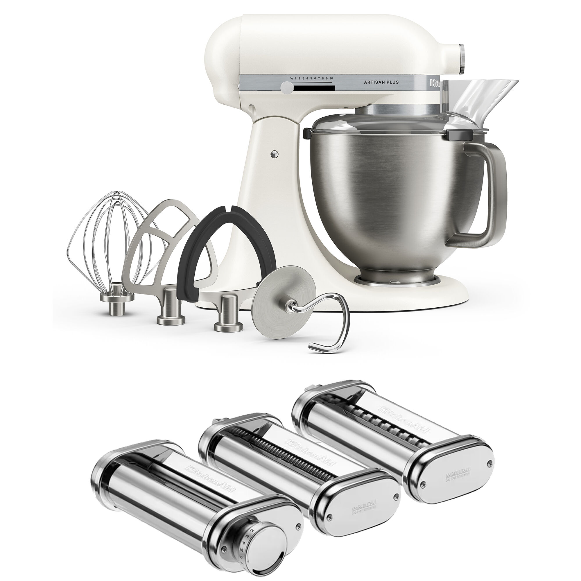 Kitchenaid Artisan Plus Køkkenmaskine Med Pastasæt      Liter  Porcelain White