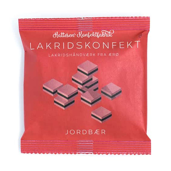 Lakridskonfekt Med Jordbær Fra Hattesens Konfektfabrik