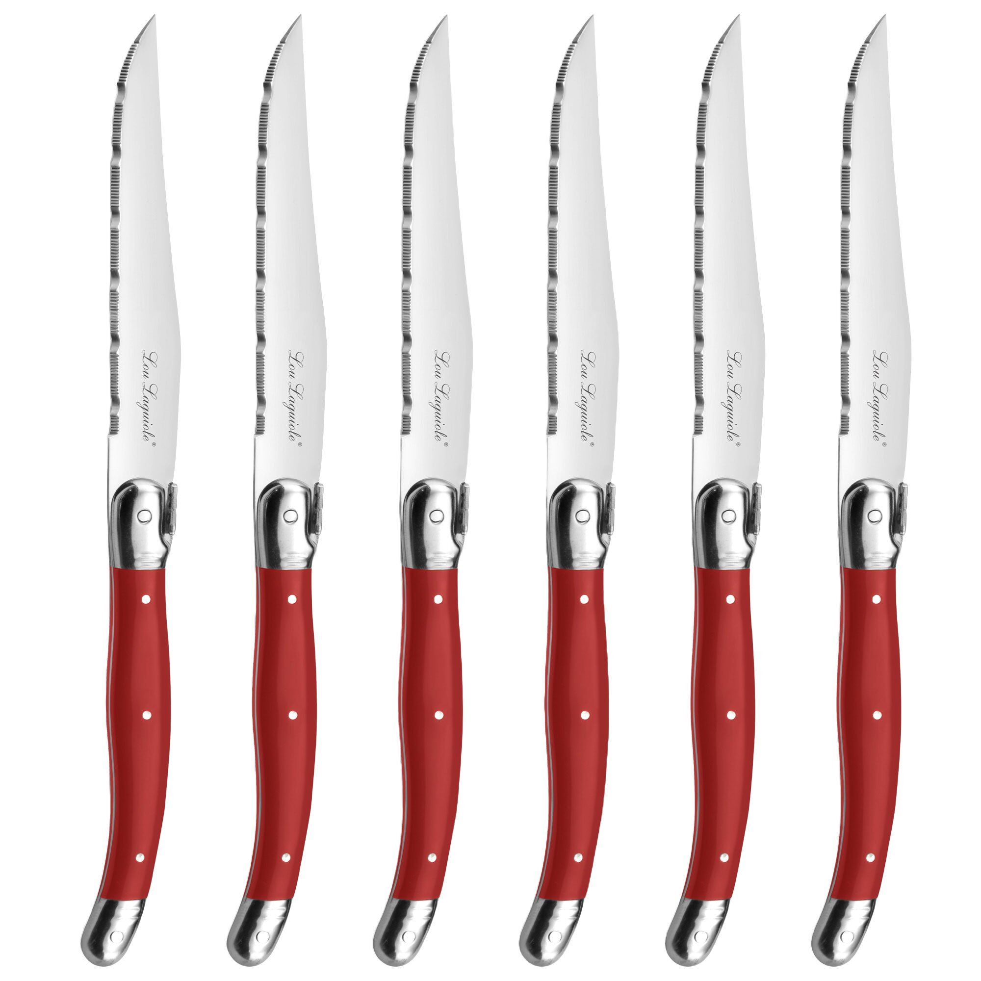 Lou Laguiole Tradition Grillkniv  -pak  Rød