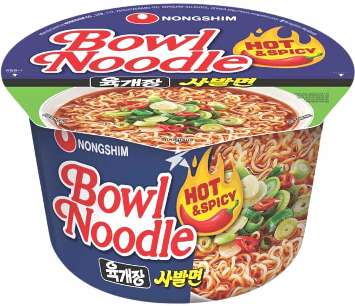 Madspildsvare: Nongshim Hot   Spicy Bowl Noodle 100