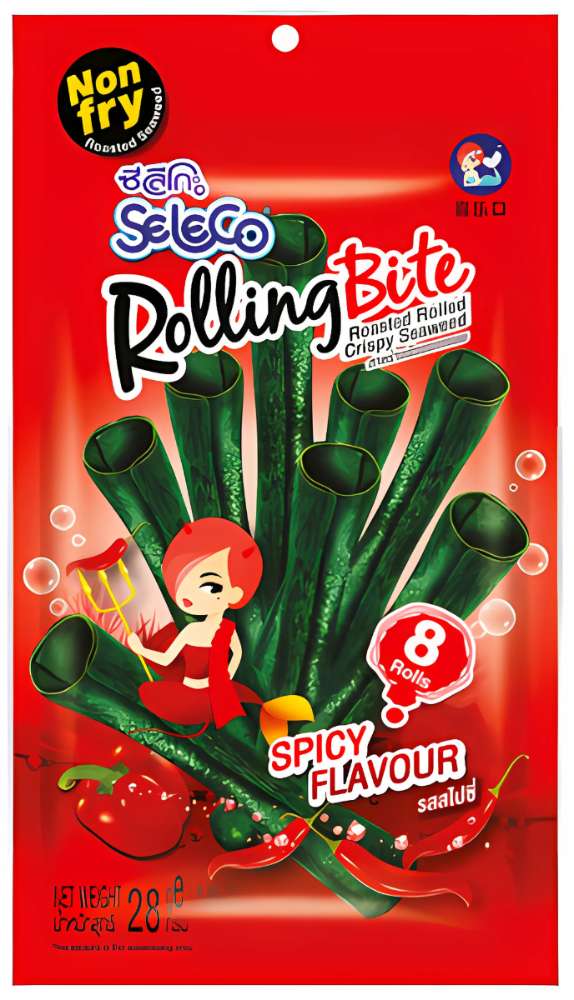 Madspildsvare: Seleco Rolling Bite Crispy Seaweed  Spicy  28