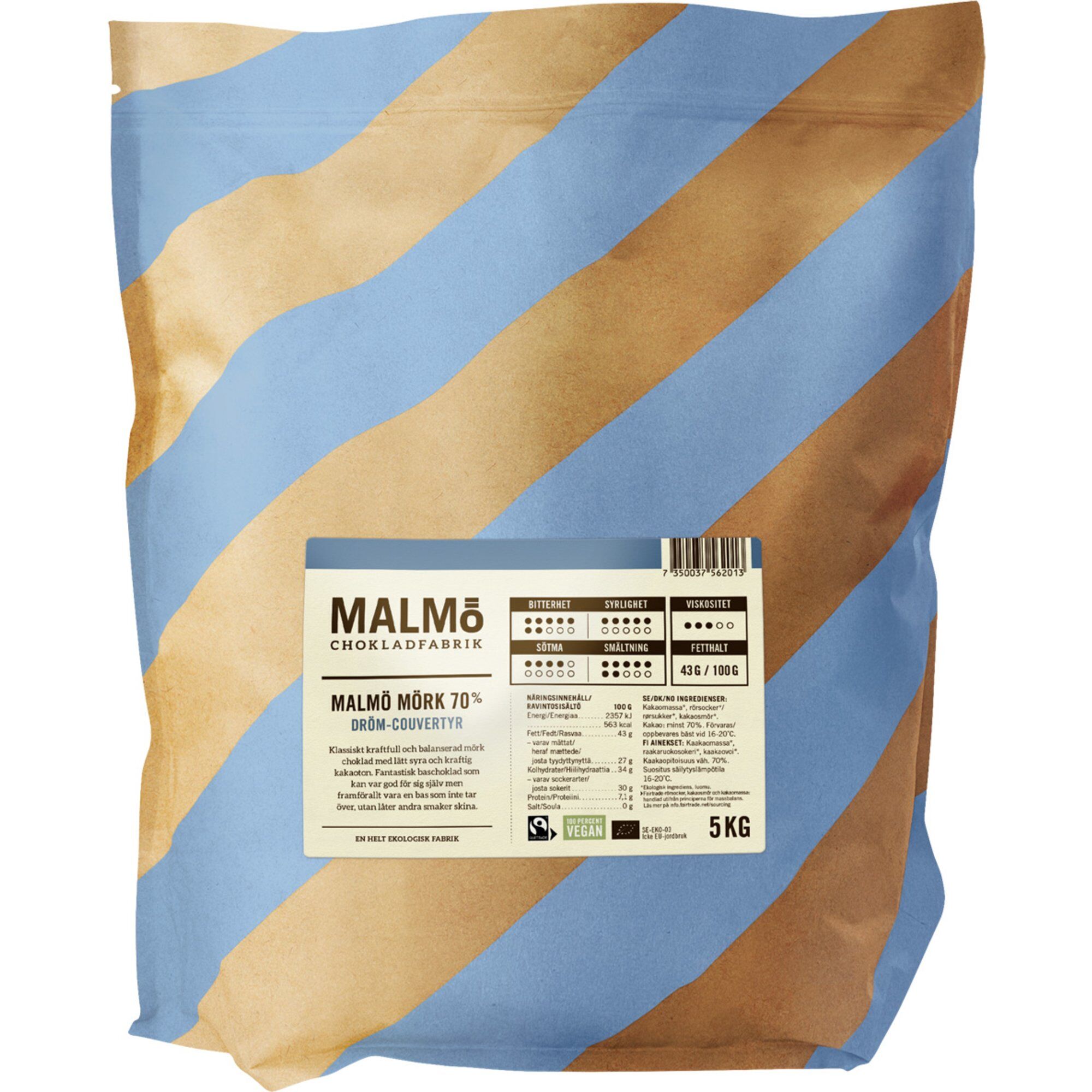 Malmö Chokladfabrik Malmö Mörk 70  Couverture