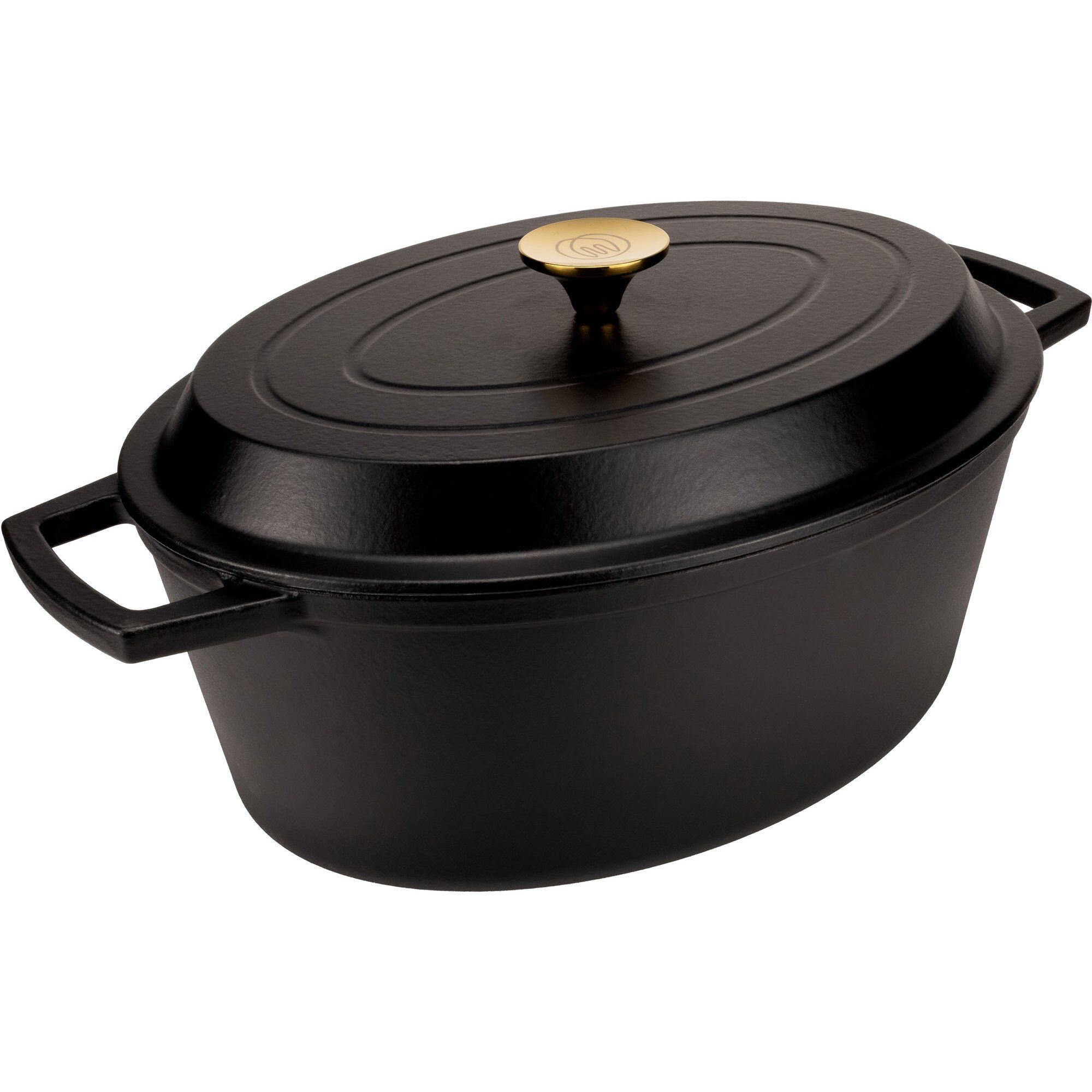 Mareld Oval Støbejernsgryde 34 Cm  Sort