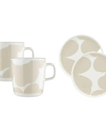 Marimekko Iso Unikko Morgenmadsæt  Hvid Beige    Dele