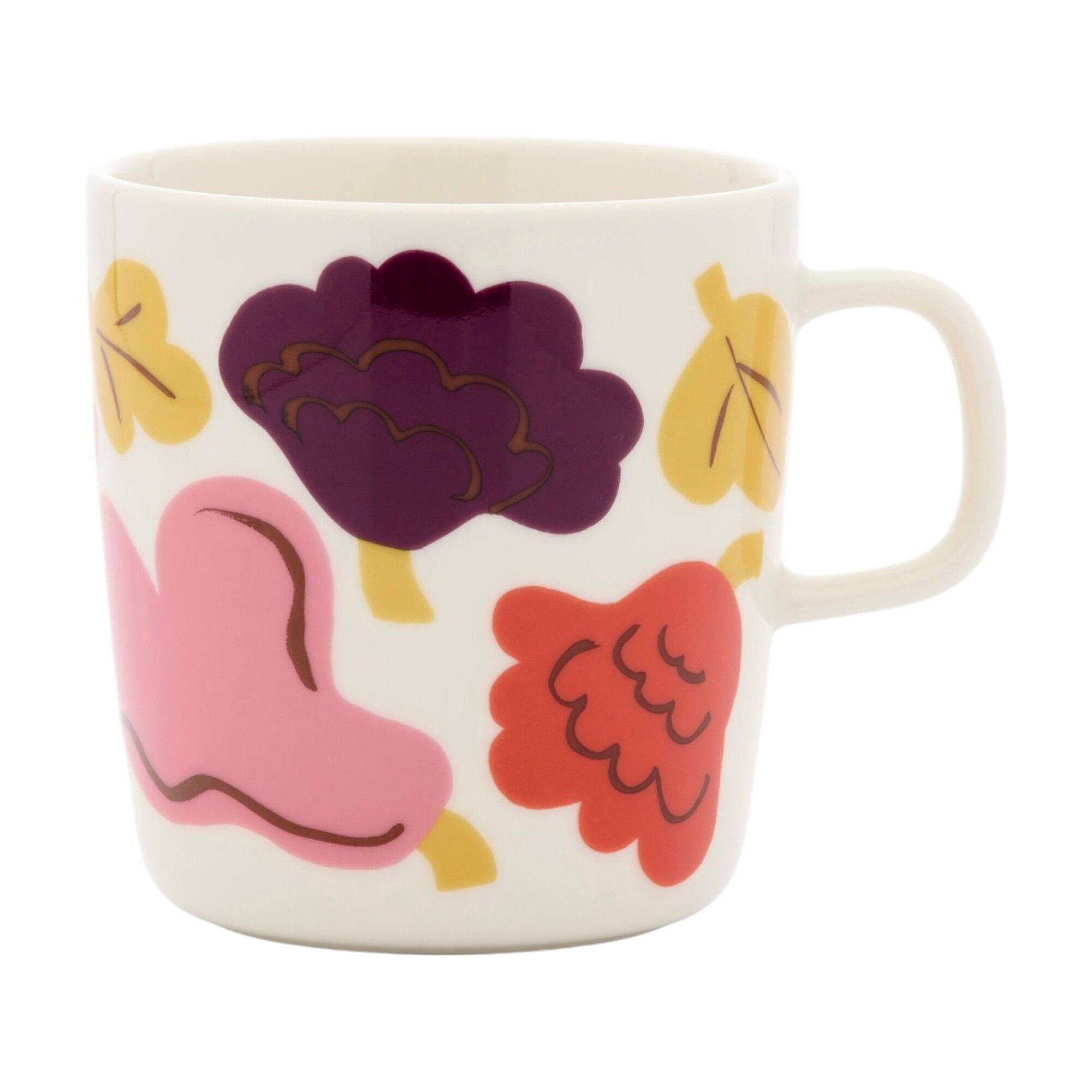 Marimekko Kukasta Kukkaan Oiva Krus   Dl  Hvid Rosa Terracotta Plomme