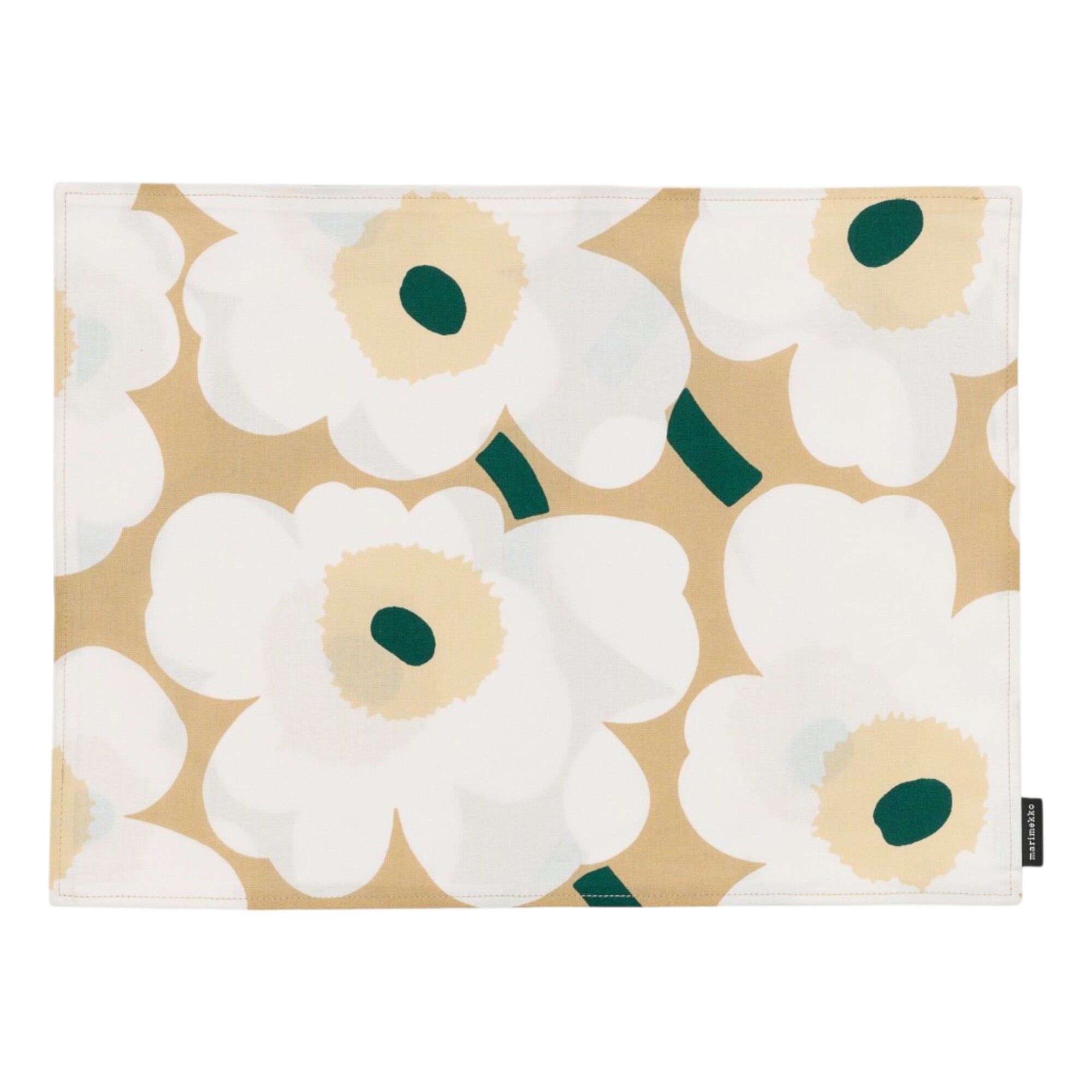 Marimekko Pieni Unikko Bordbrik 42    31 Cm  Sand Hvid Beige Smaragd