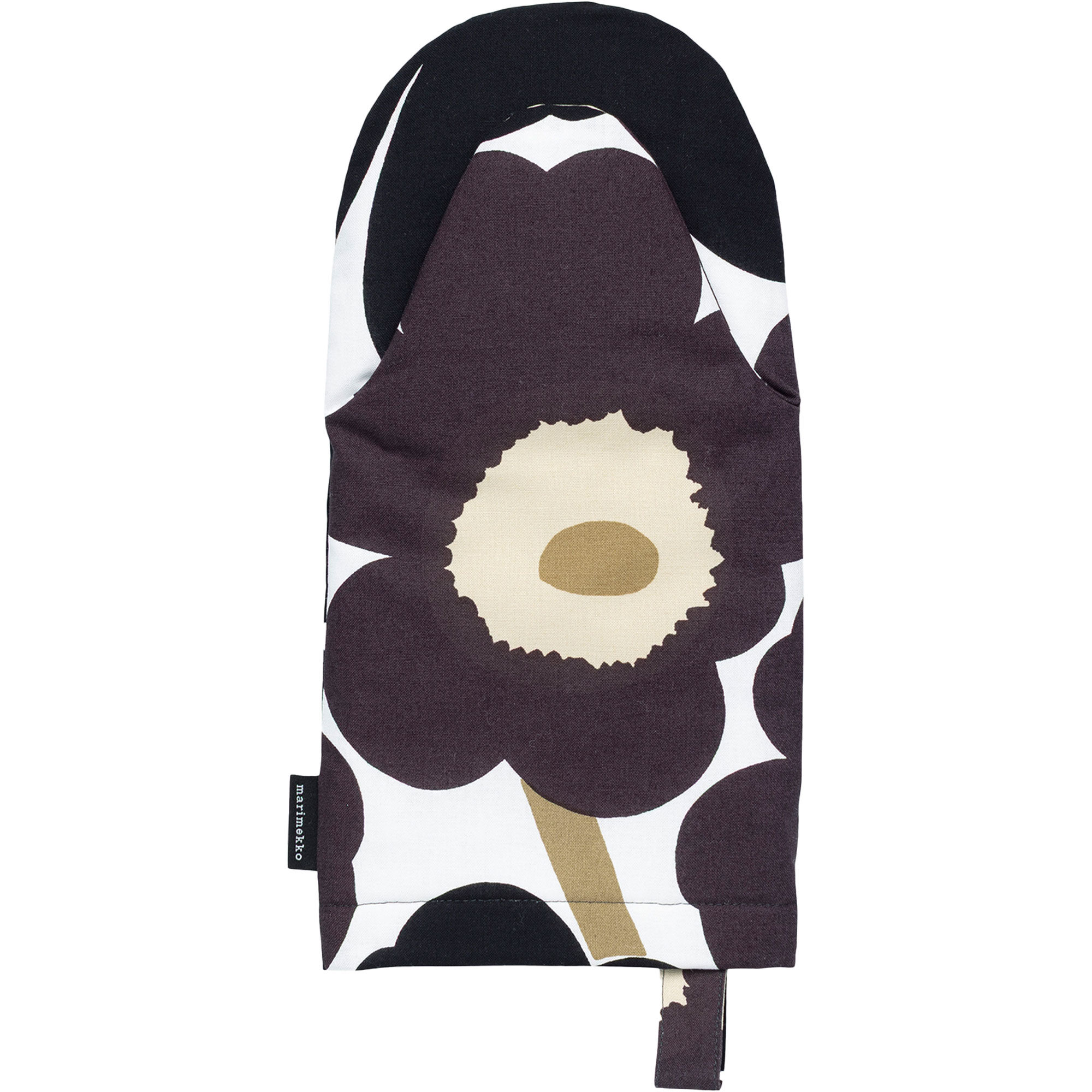 Marimekko Pieni Unikko Ovnhandske  Sort Hvid Beige