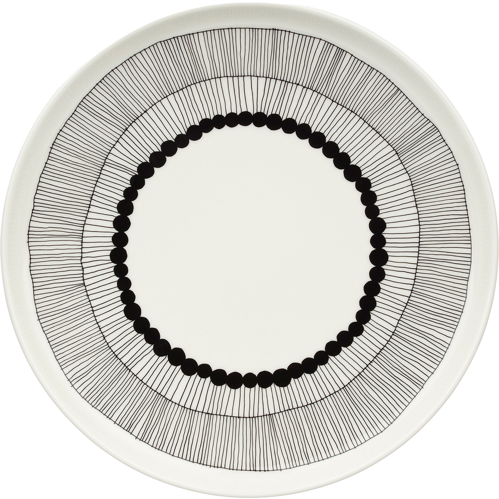 Marimekko Siirtolapuutarha Tallerken 25 Cm  Sort Hvid