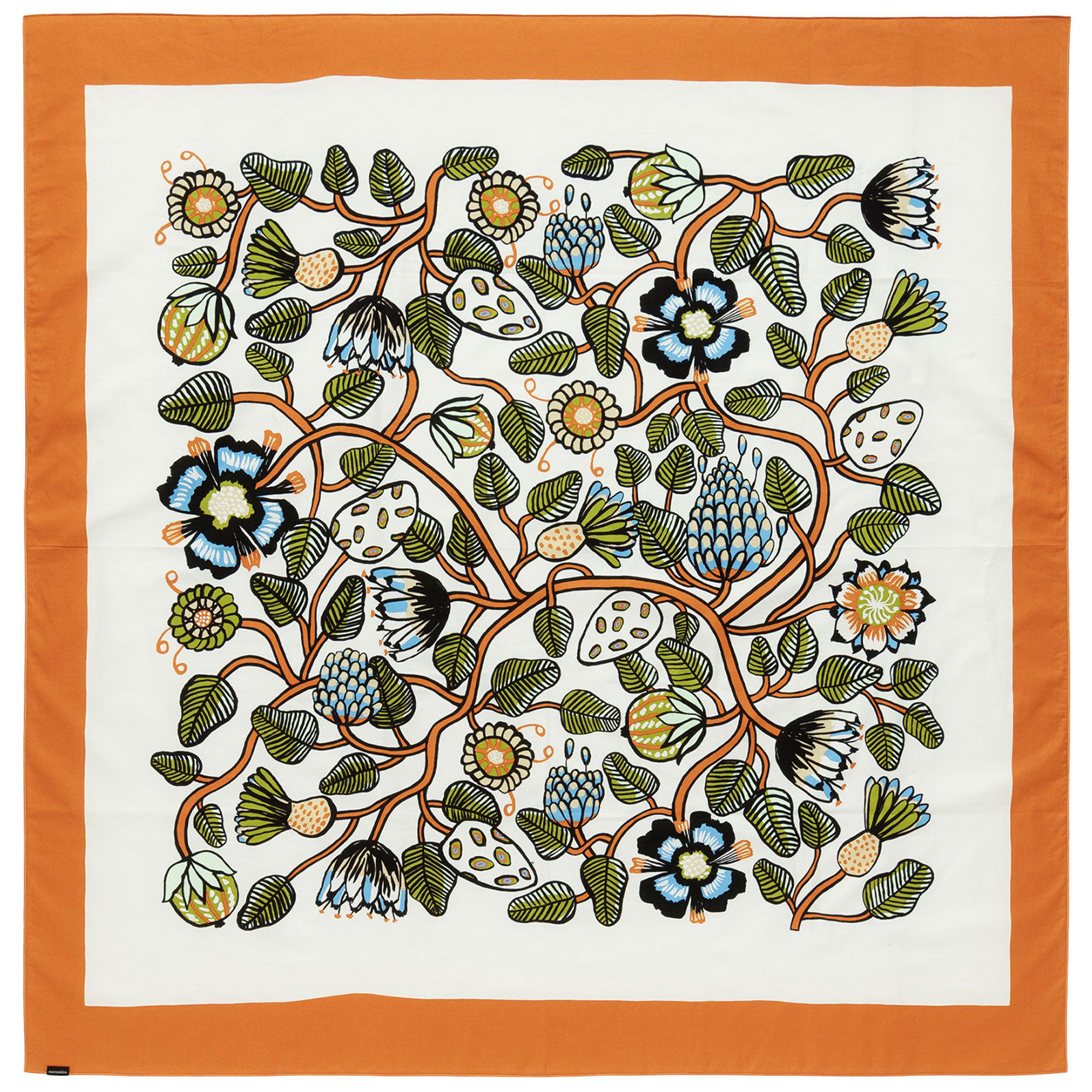 Marimekko Tiara Dug 140x140 Cm  Sand Grøn Orange