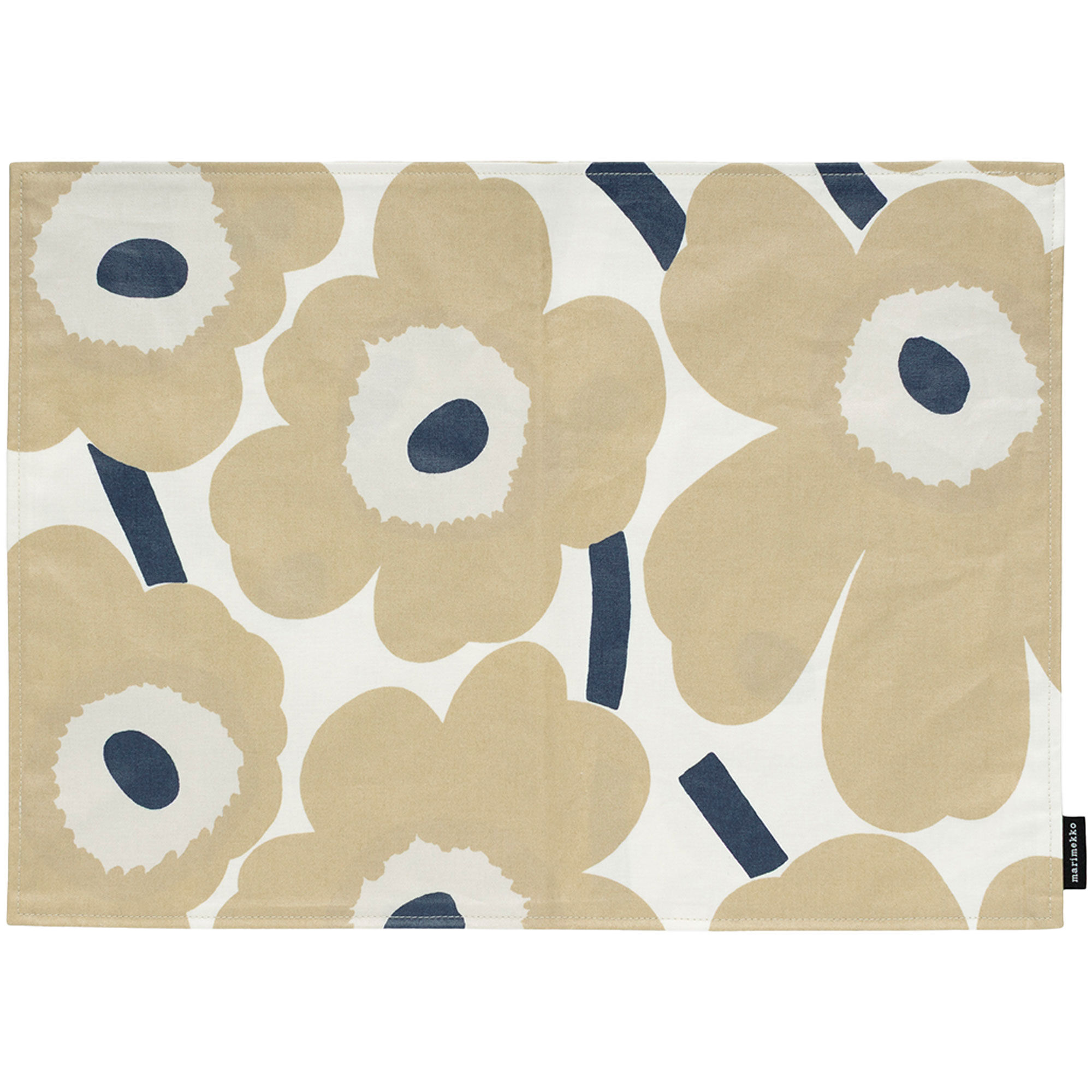 Marimekko Unikko Dækkeserviet 31   42 Cm  Beige Hvid Mørkeblå