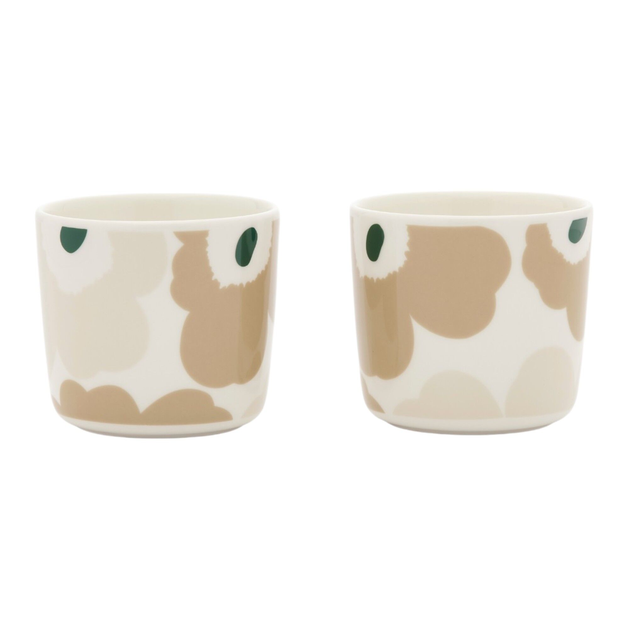Marimekko Unikko Kaffekop Uden Hank    Stk    Dl  Hvid Beige Lys Sand Mørkegrøn