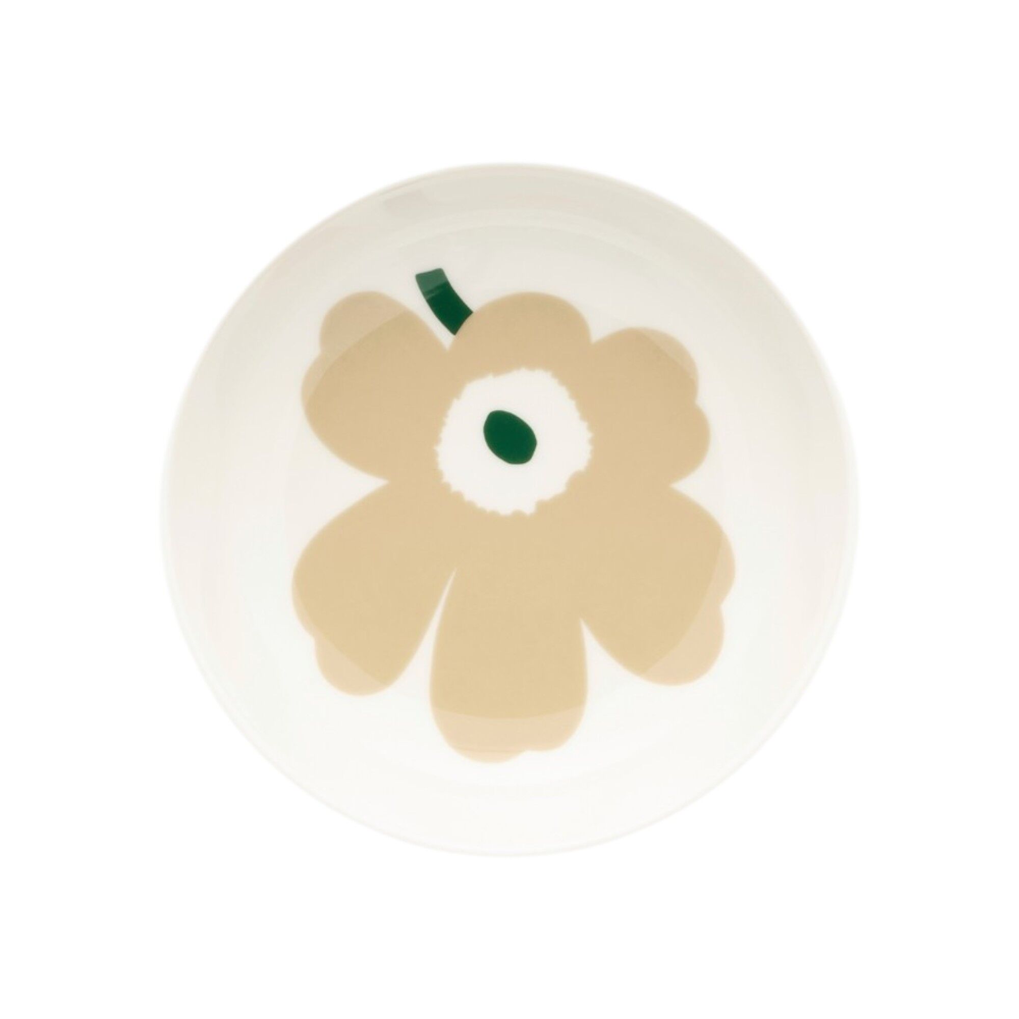 Marimekko Unikko Skål 13 Cm  Beige Hvid Sand Mørkegrøn