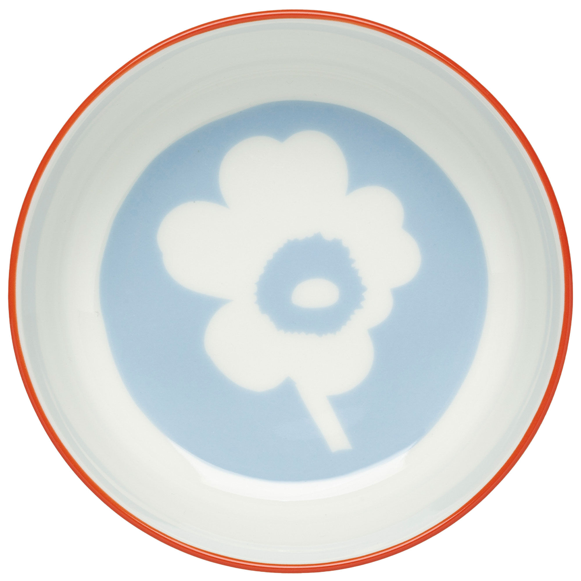 Marimekko Unikko Skål   Dl  Vit Ljusblå Orangeröd
