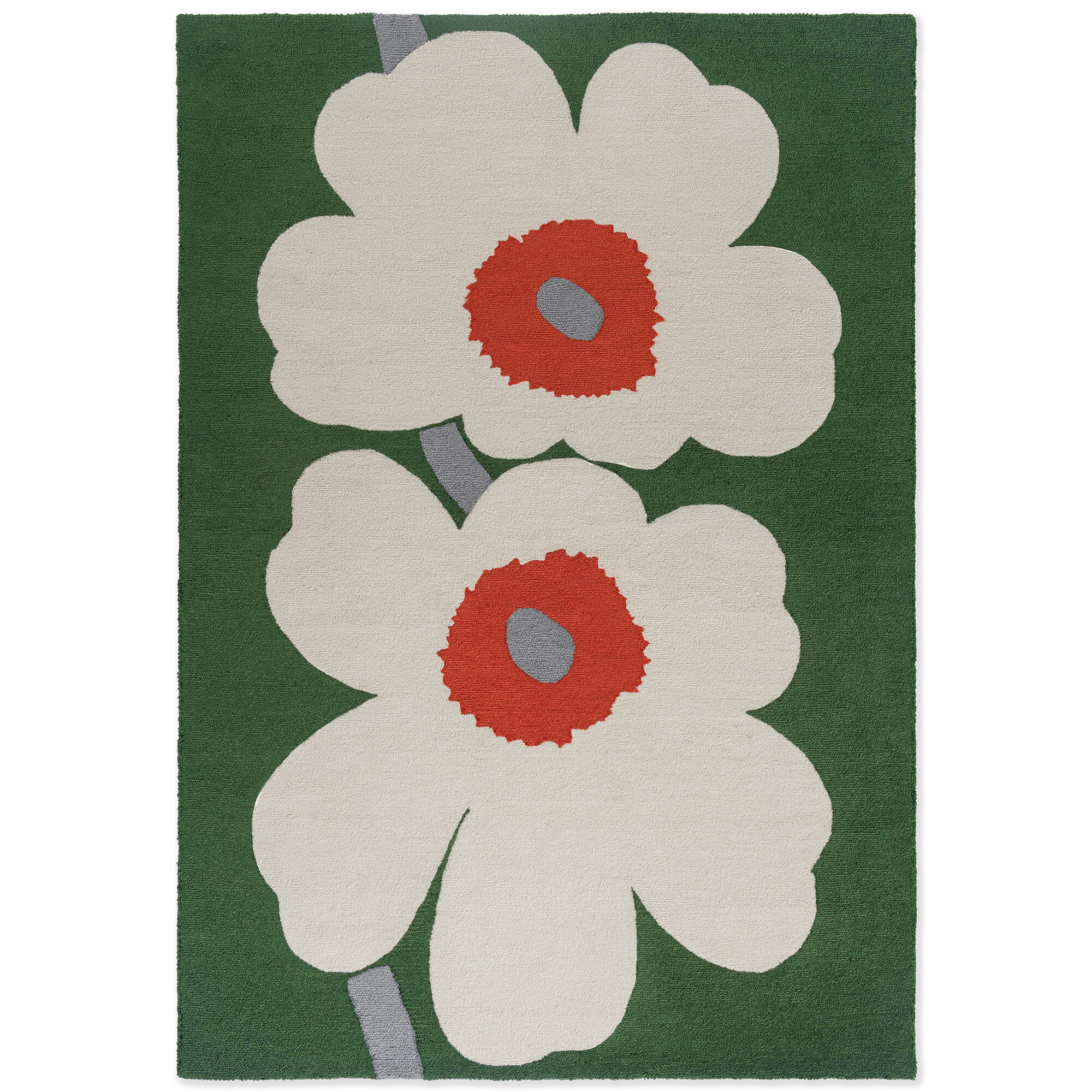 Marimekko Unikko 60 Th Anniversary Gulvtæppe Til Udendørsbrug 160   200 Cm  Grøn