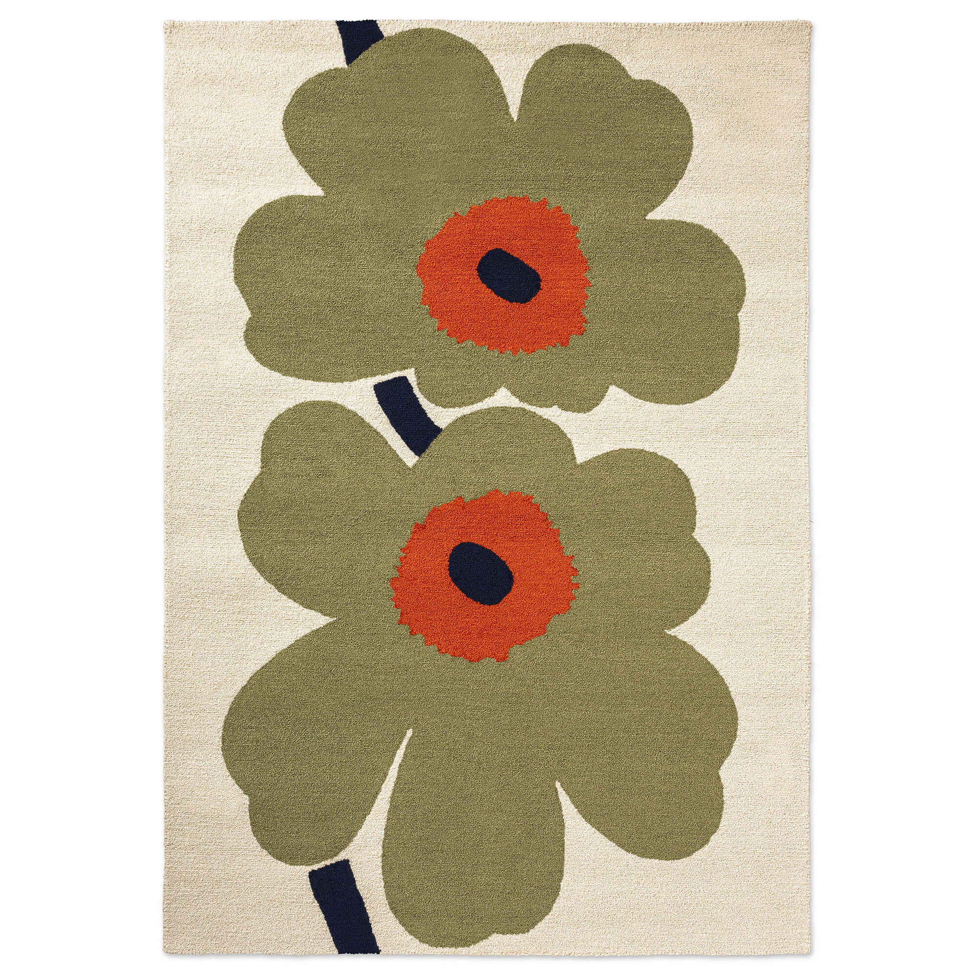 Marimekko Unikko 60-års Jubilæums Udendørstæppe 160   230 Cm  Støvet Grøn