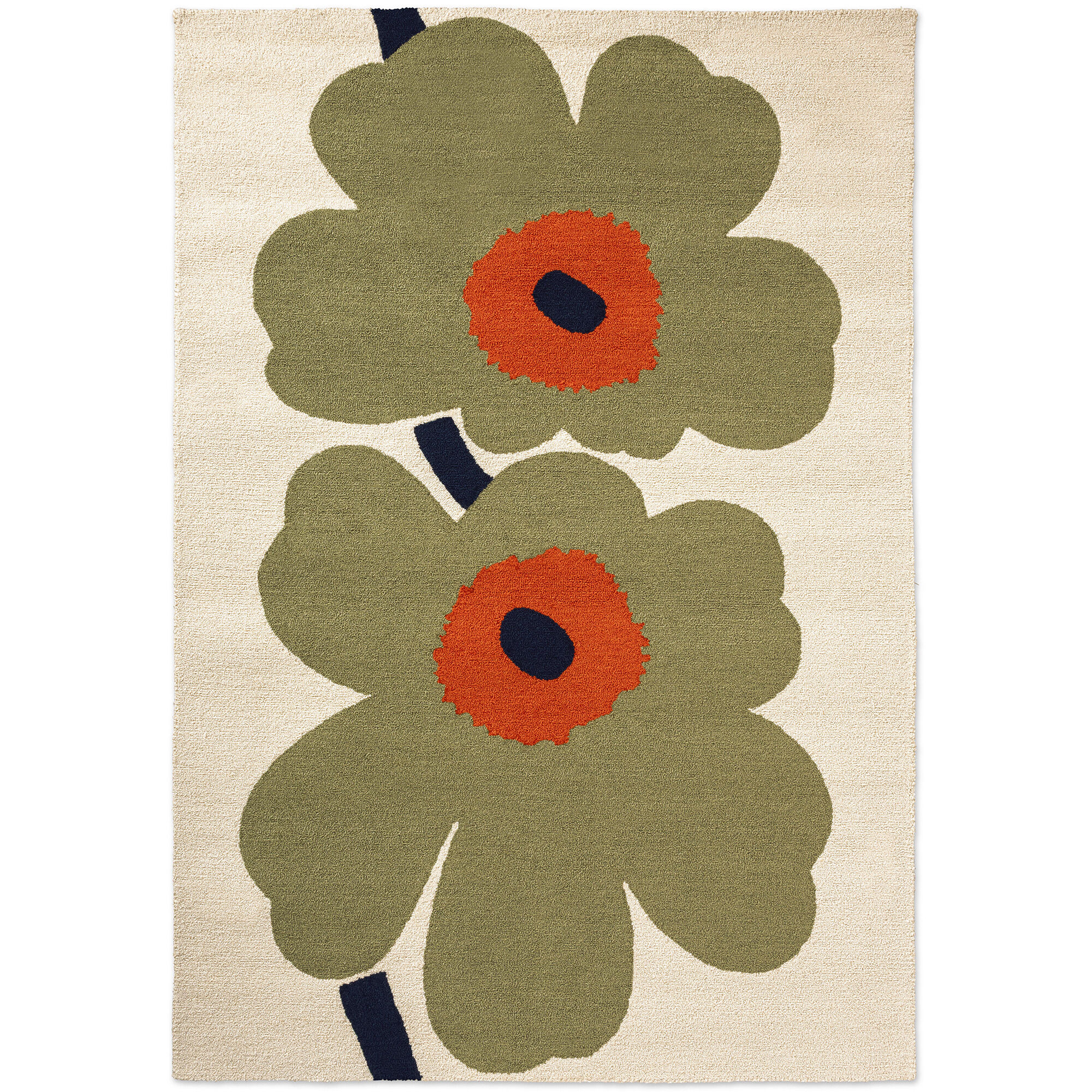 Marimekko Unikko 60-års Jubilæums-udendørstæppe 250   350 Cm  Støvet Grøn