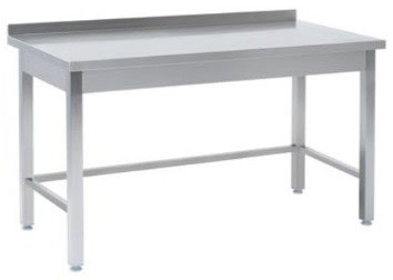600mm Tysk Produceret Arbejdsbord   Fuldsvejset Rustfri Stål Med Bagkant   500     600     850 Mm