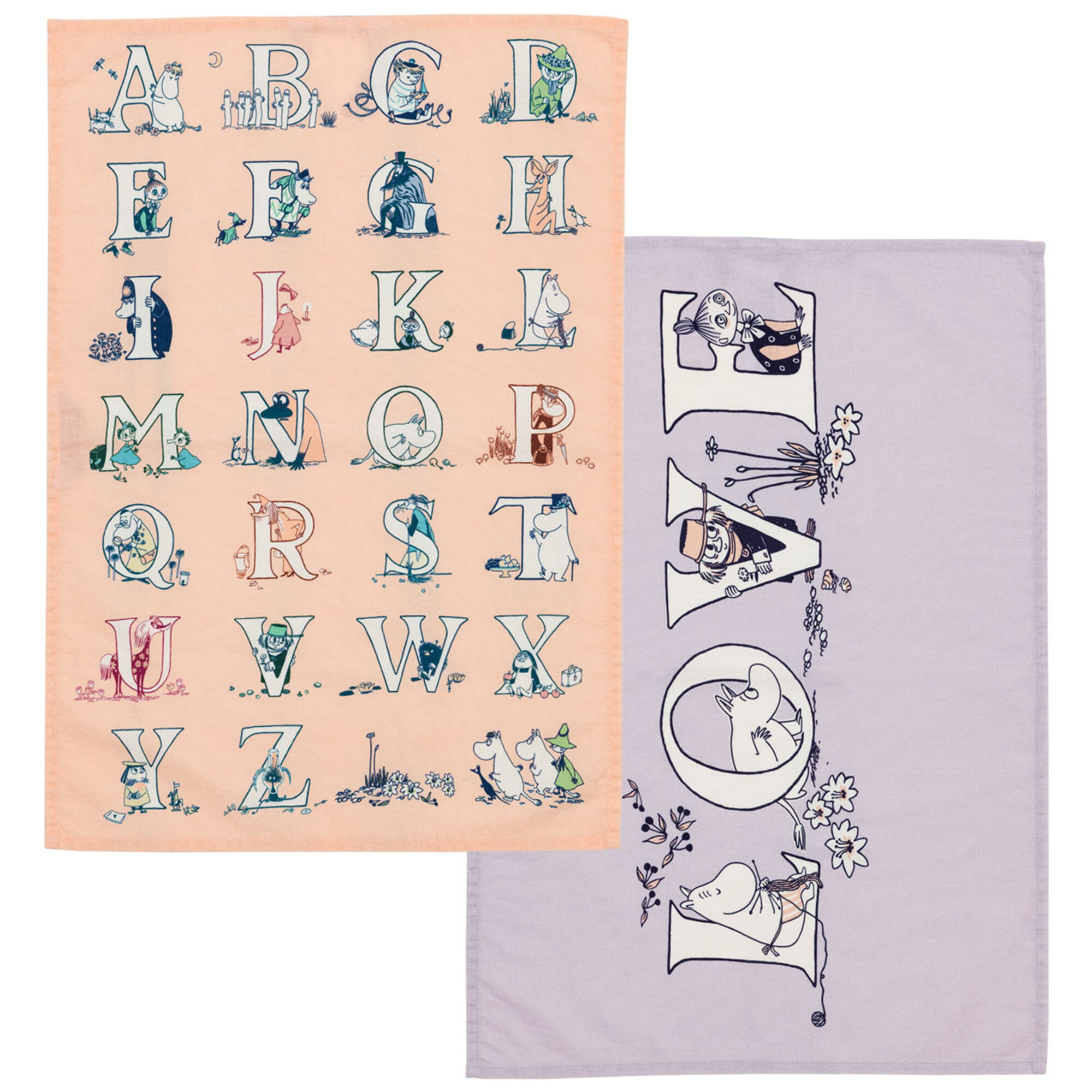 Moomin Arabia Mumi Alfabet Viskestykke 50   70 Cm  -pak  Multifarvet