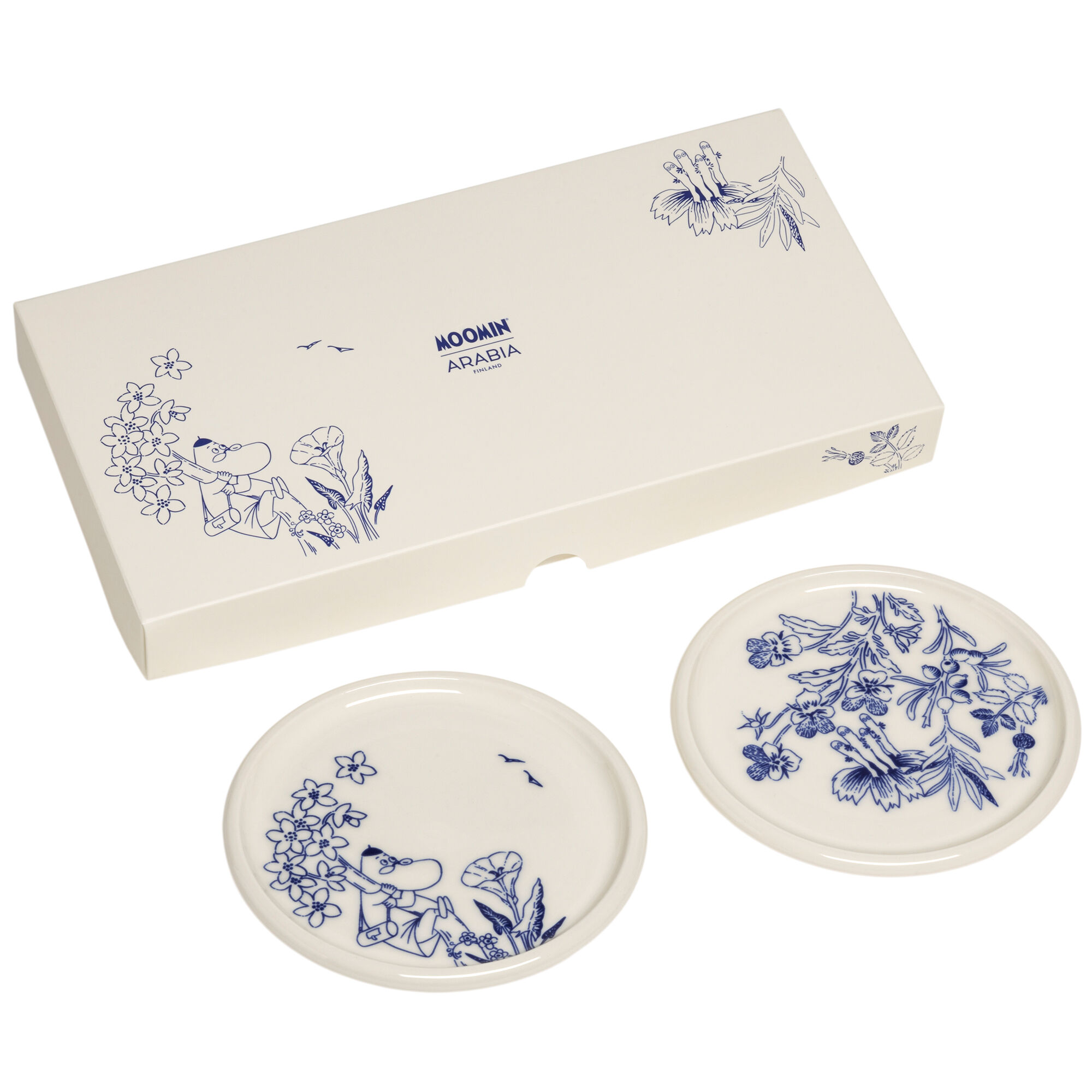 Moomin Arabia Mumi Haru Minitallerken 12 Cm  -pak  Hvid Blå