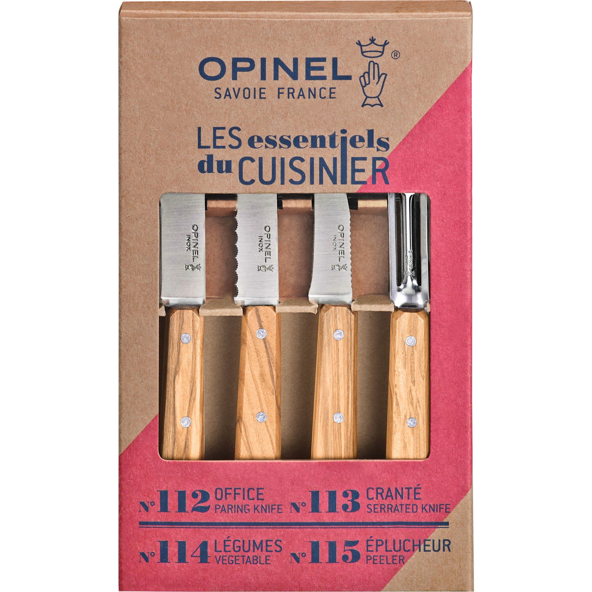 Opinel Boxes Essentiel Knivsæt  Oliventræ