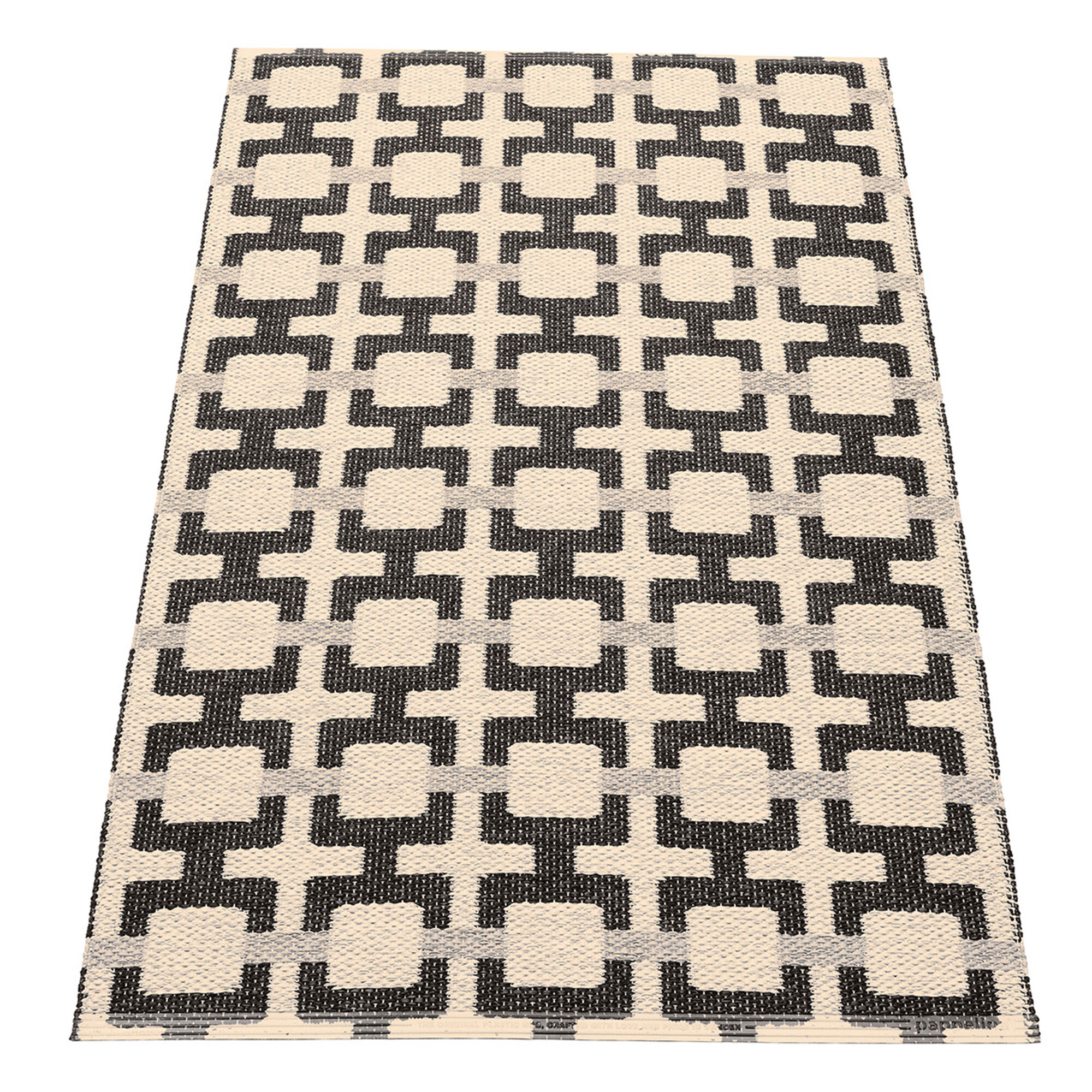 Pappelina Tom Gulvtæppe 120   70 Cm  Black Cream Grey