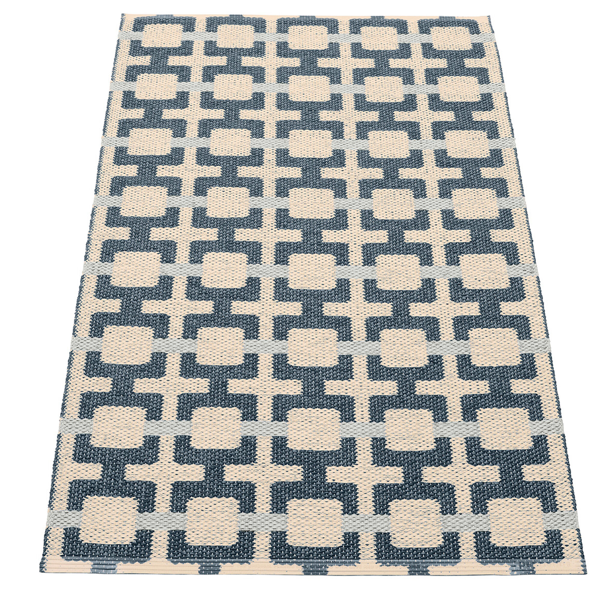 Pappelina Tom Gulvtæppe 120   70 Cm  Ocean Blue Cream Fog