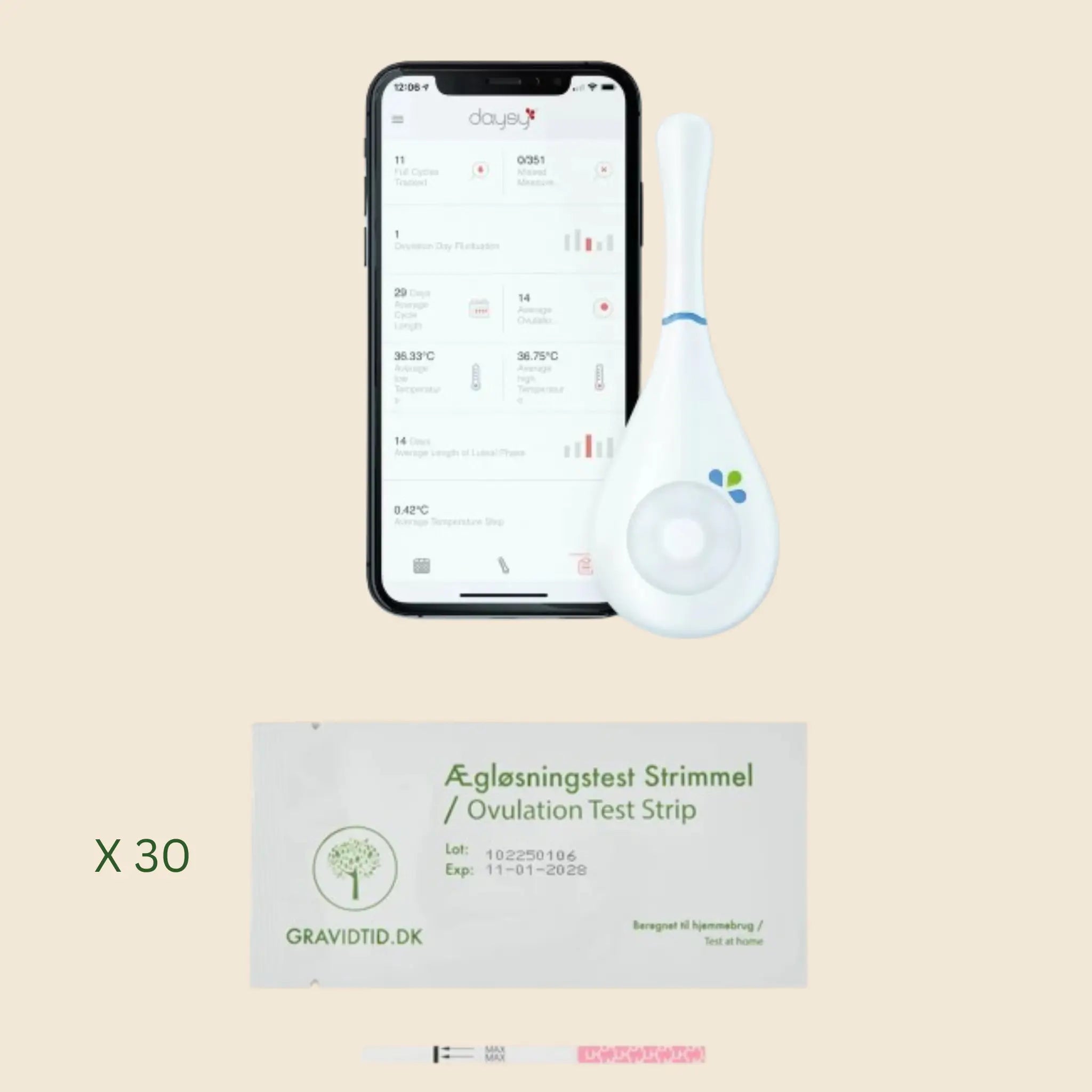 Pcos Premium-kit Daysy Cyklus Computer 30 ægløsningstests