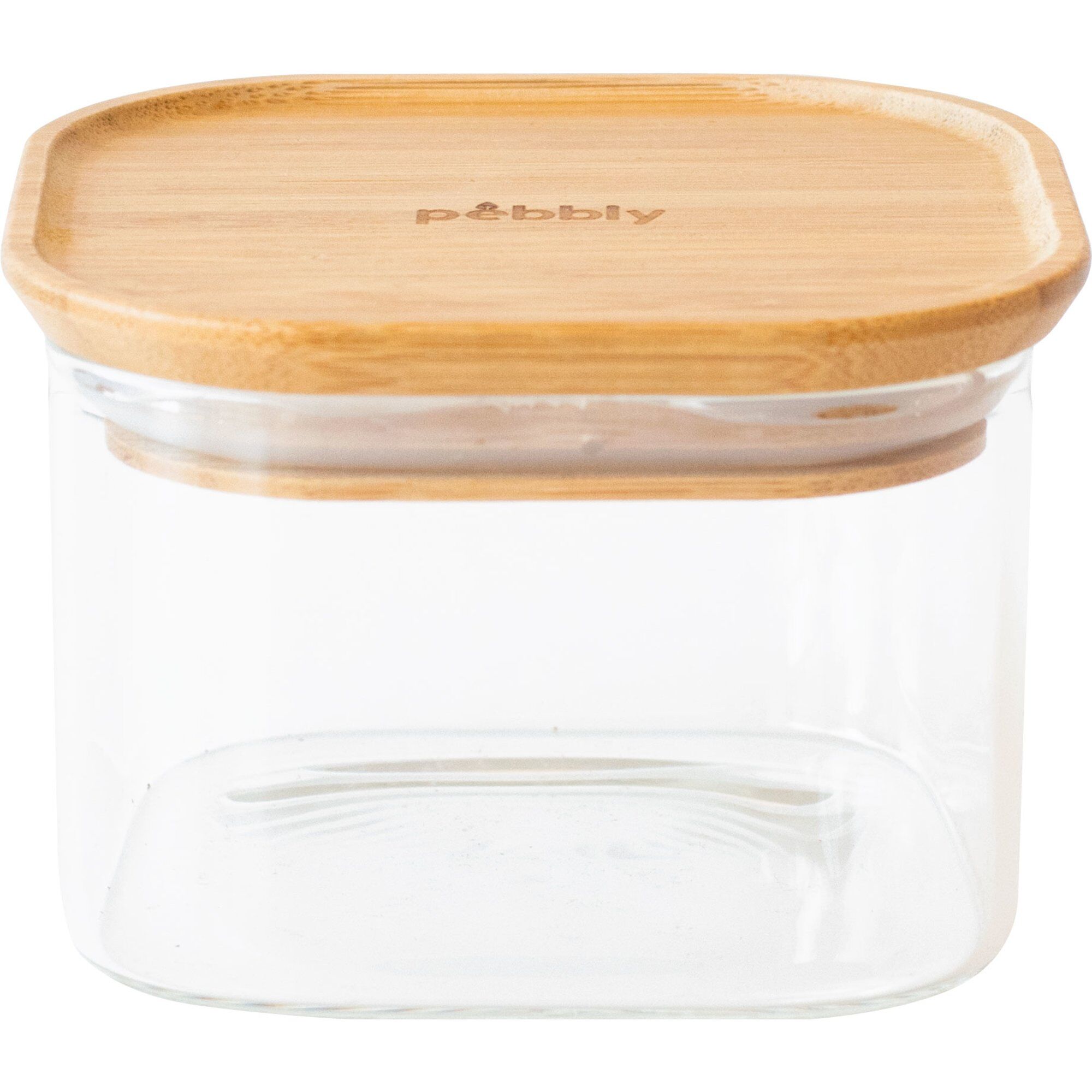 Pebbly Glasboks Med Bambuslåg 500 Ml
