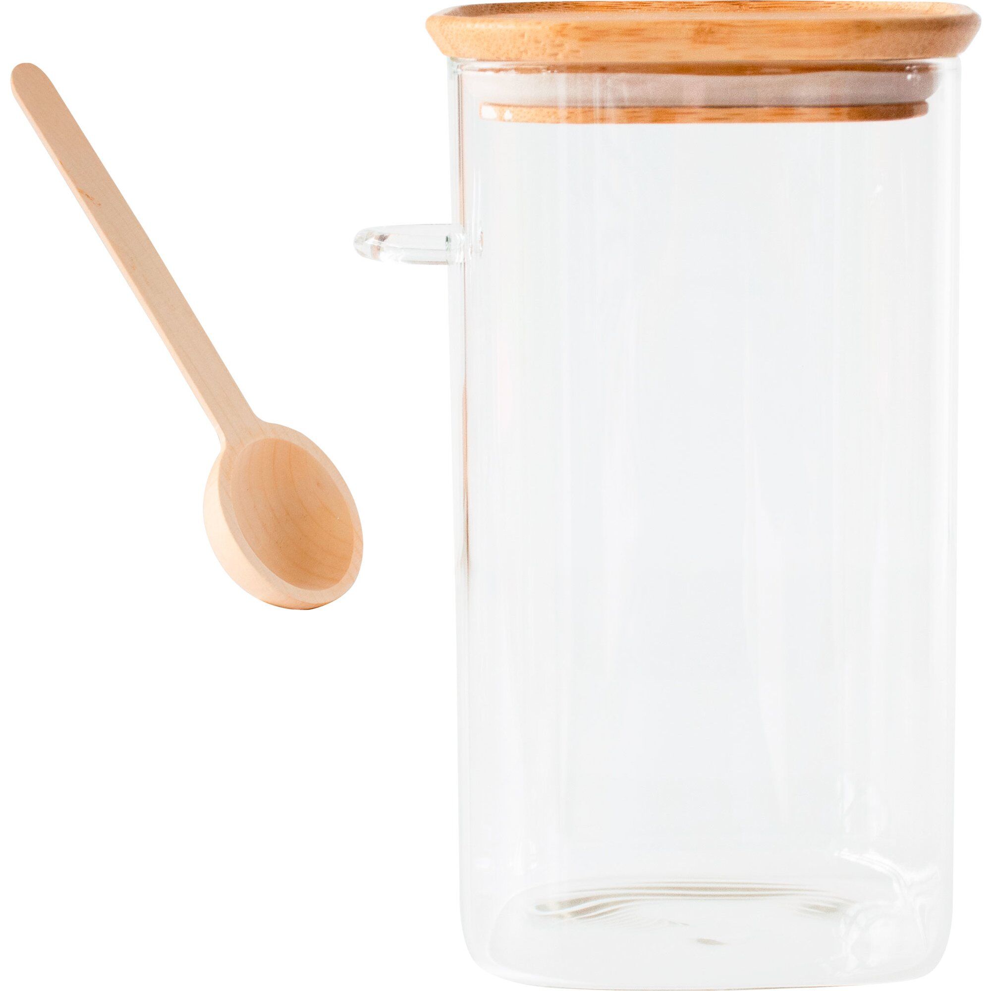 Pebbly Opbevaringsglas Med Bambuslåg Og Måleske   400 Ml