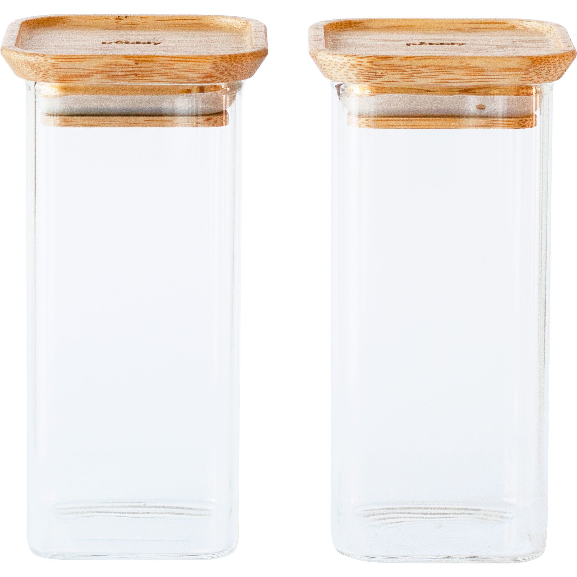 Pebbly Opbevaringsglas Med Bambuslåg Small    Stk