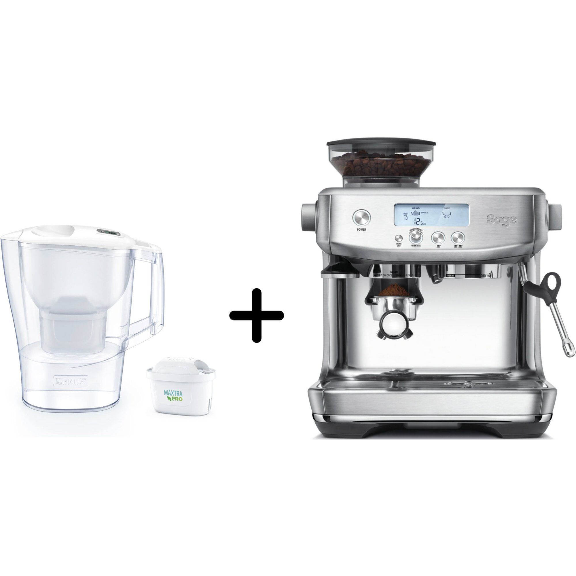 Sage Ses878bss0 The Barista Pro Espressomaskine   Brita Aluna Filterkande