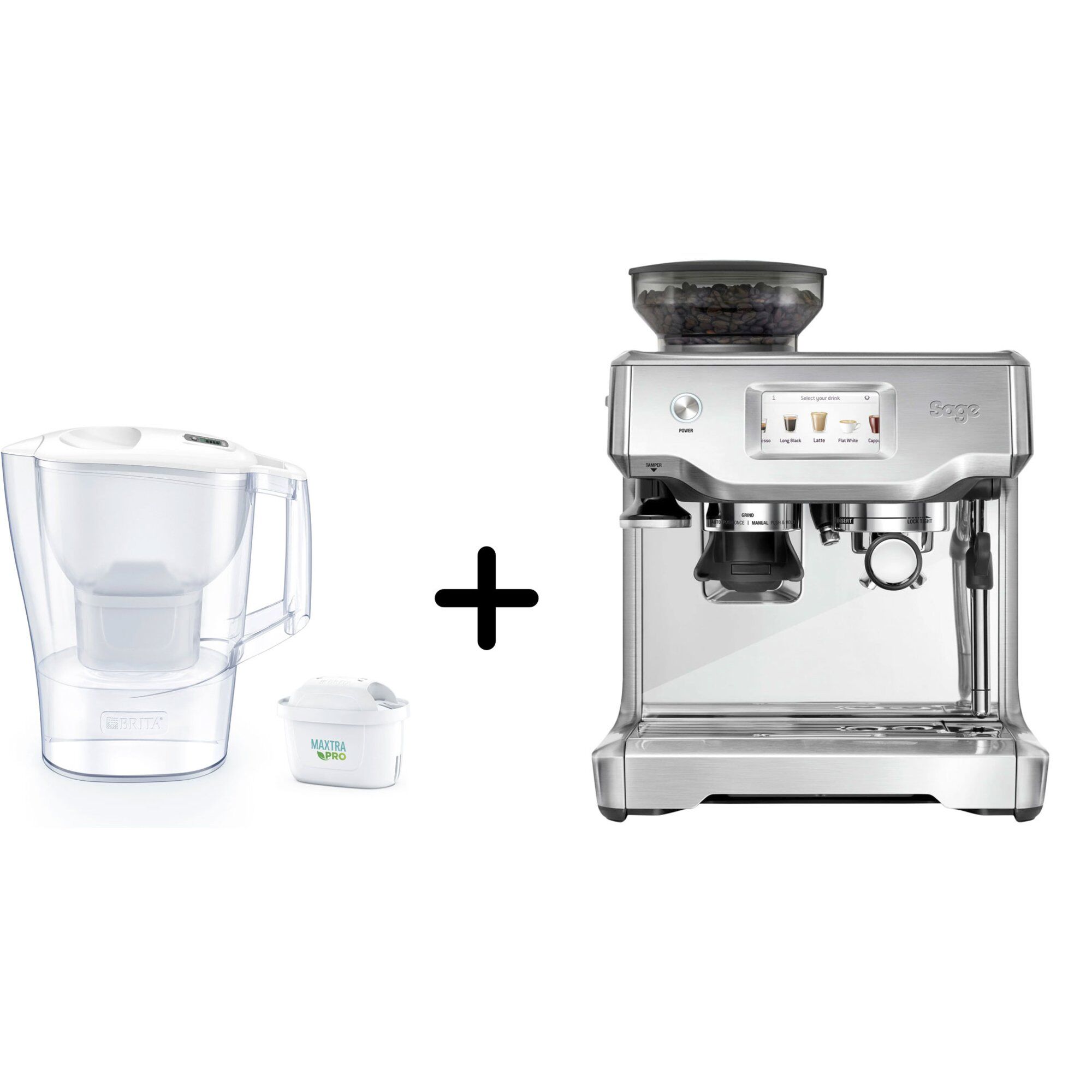 Sage Ses880bss The Barista Touchâ  Espressomaskine   Brita Aluna Filterkande