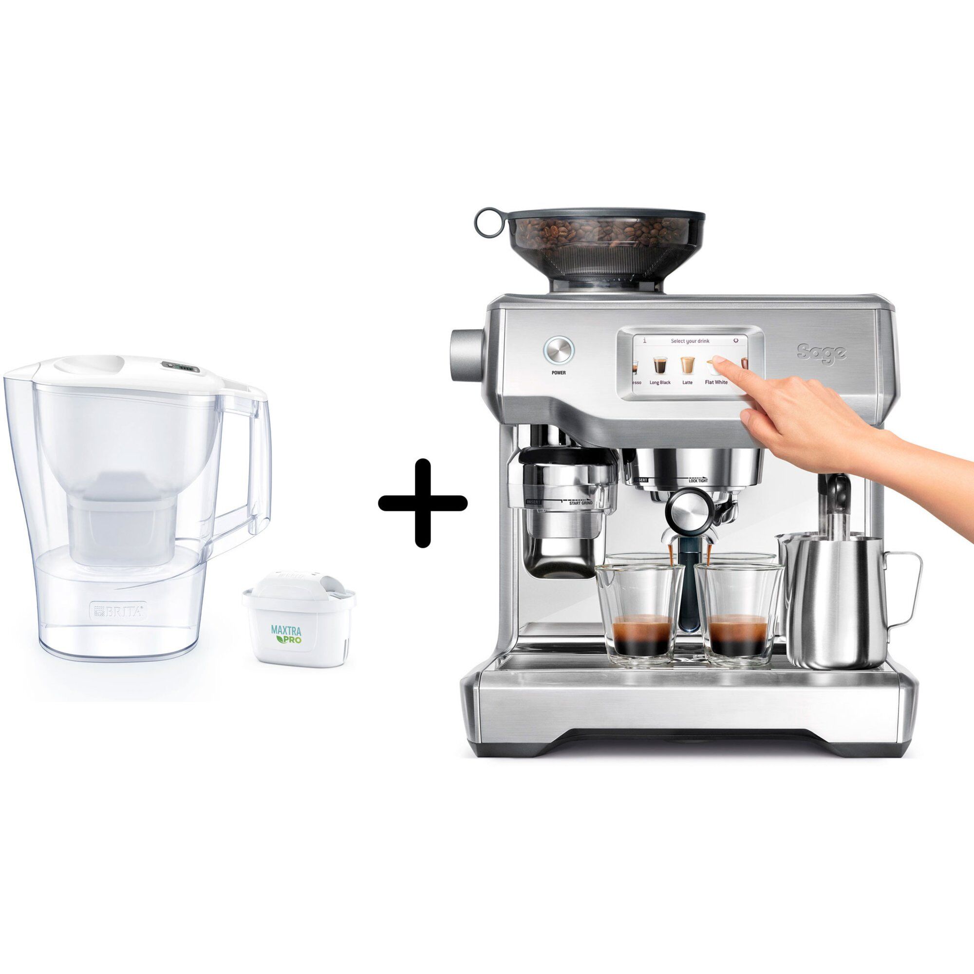 Sage Ses990 The Oracle Touch Espressomaskine   Brita Aluna Filterkande
