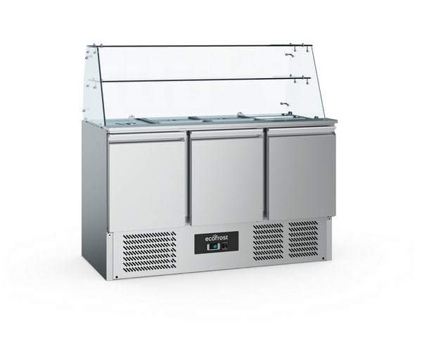 Saladette Med   Døre åben Top    Glas