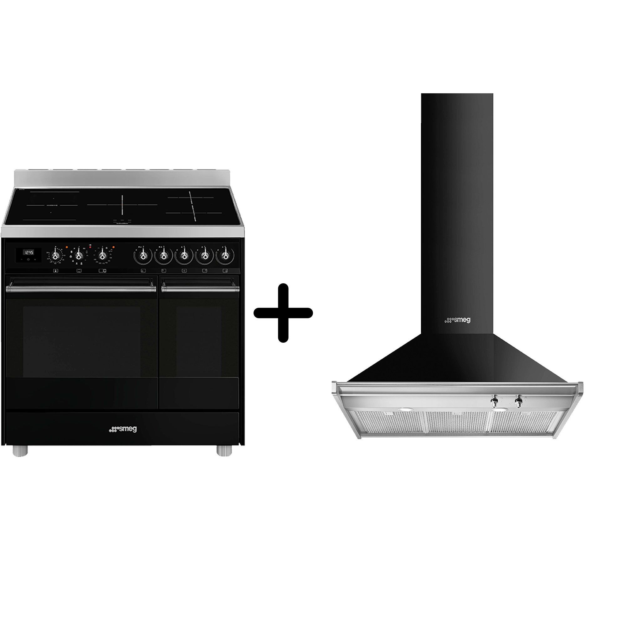 Smeg C92ipbl9-  Induktionskomfur   Kd90hne Emhætte