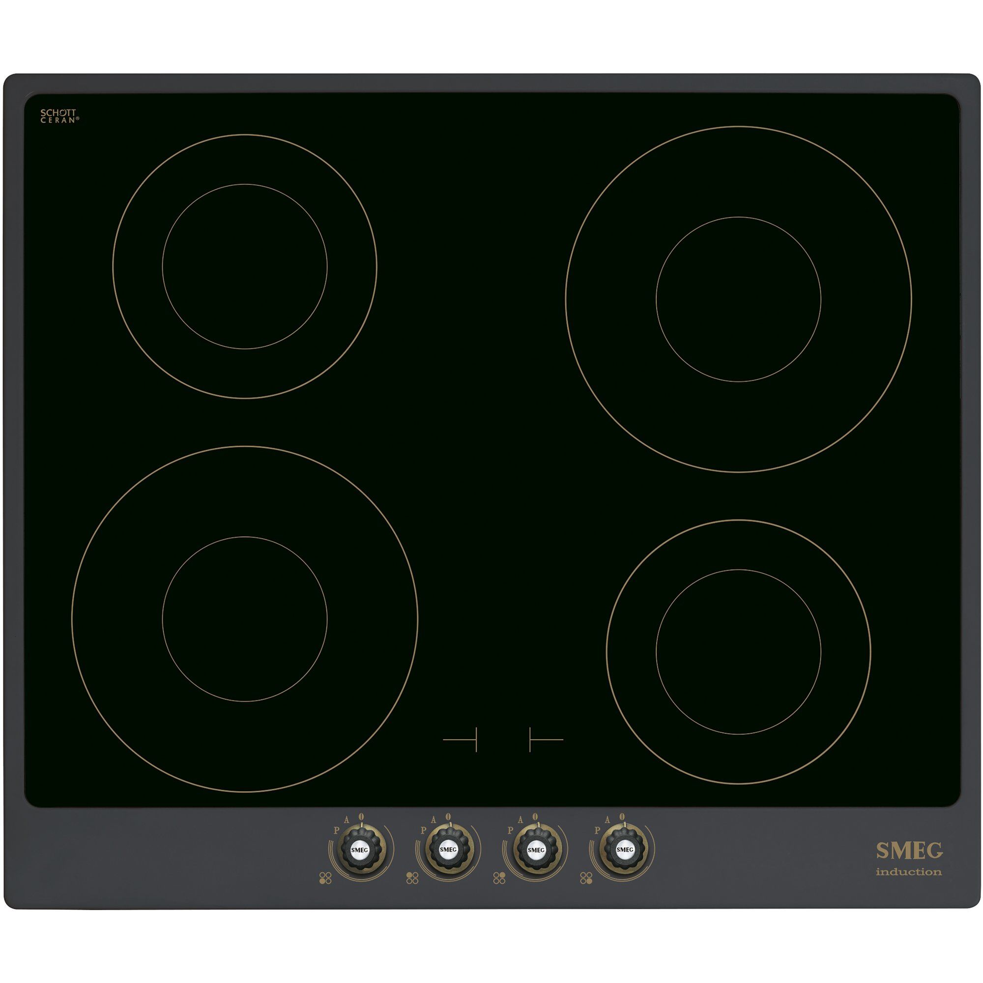 Smeg 60cm Cortina Induktionskogeplade    Ramme  Antracit