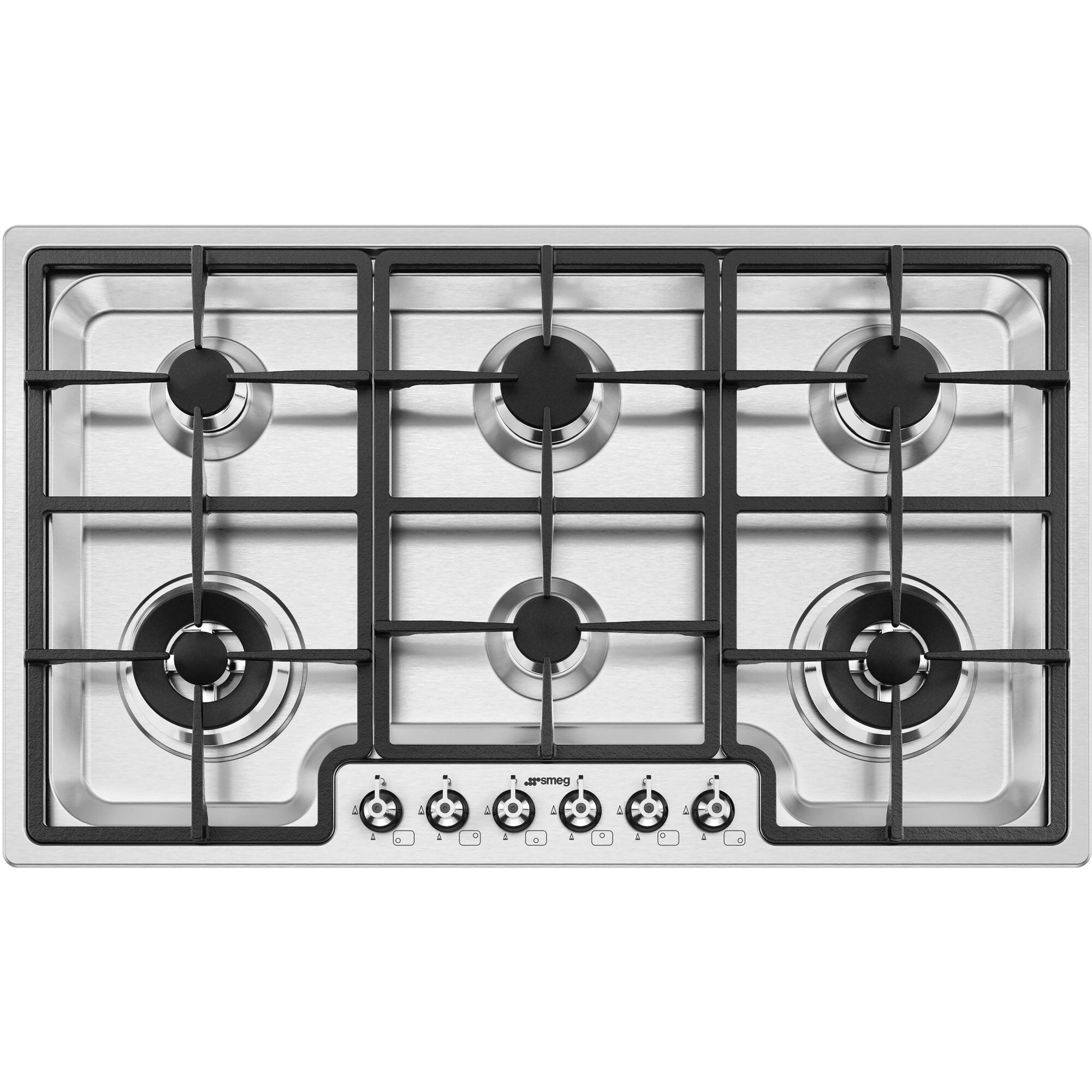 Smeg 90cm Gaskogeplade   Rustfrit Stål