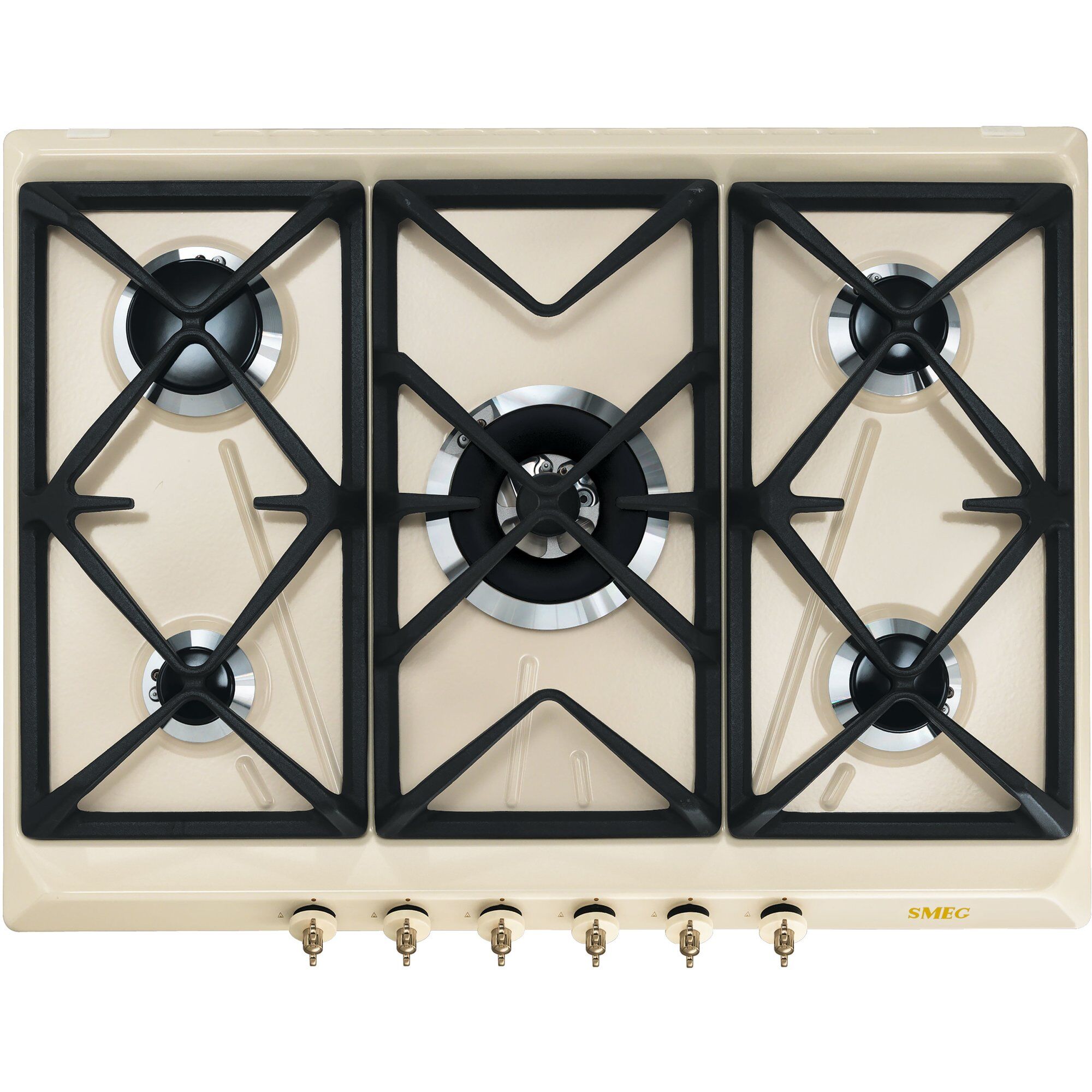 Smeg 70 Cm Gaskogeplade Med Frontbetjening Creme