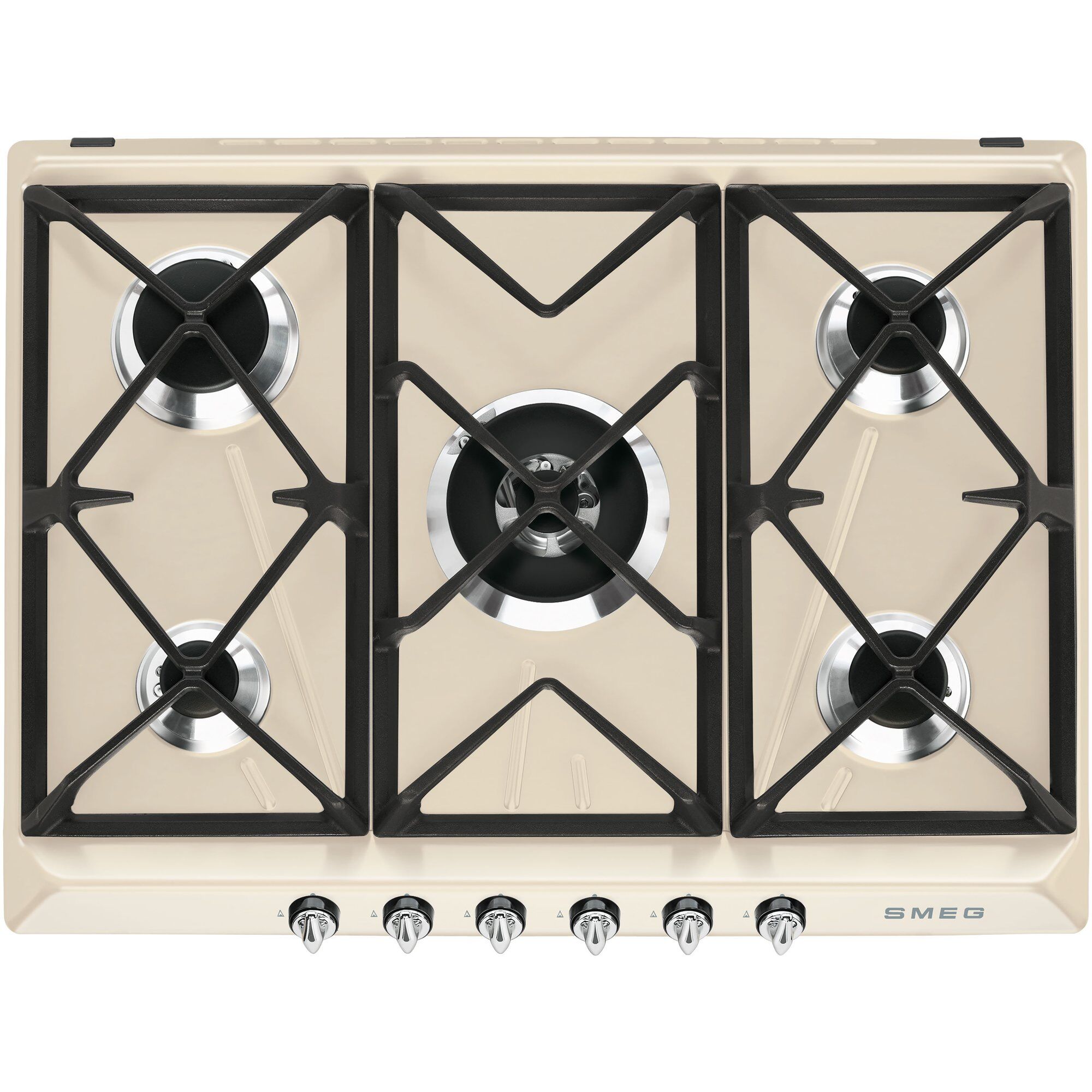 Smeg 68   Cm Gaskogeplade Rustfrit Stål Victoria Design Creme