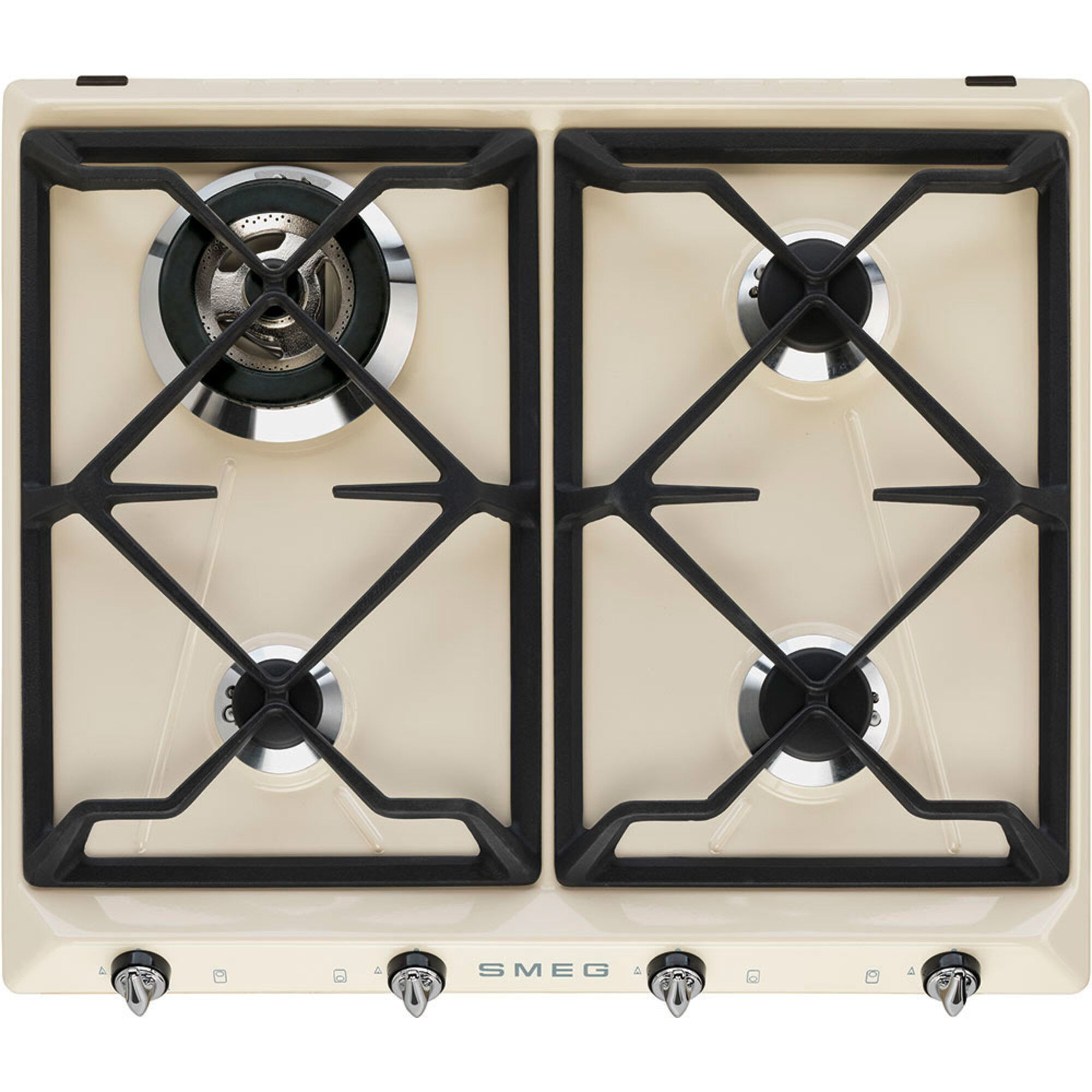 Smeg 59   Cm Victoria Design Gaskogeplade   Creme