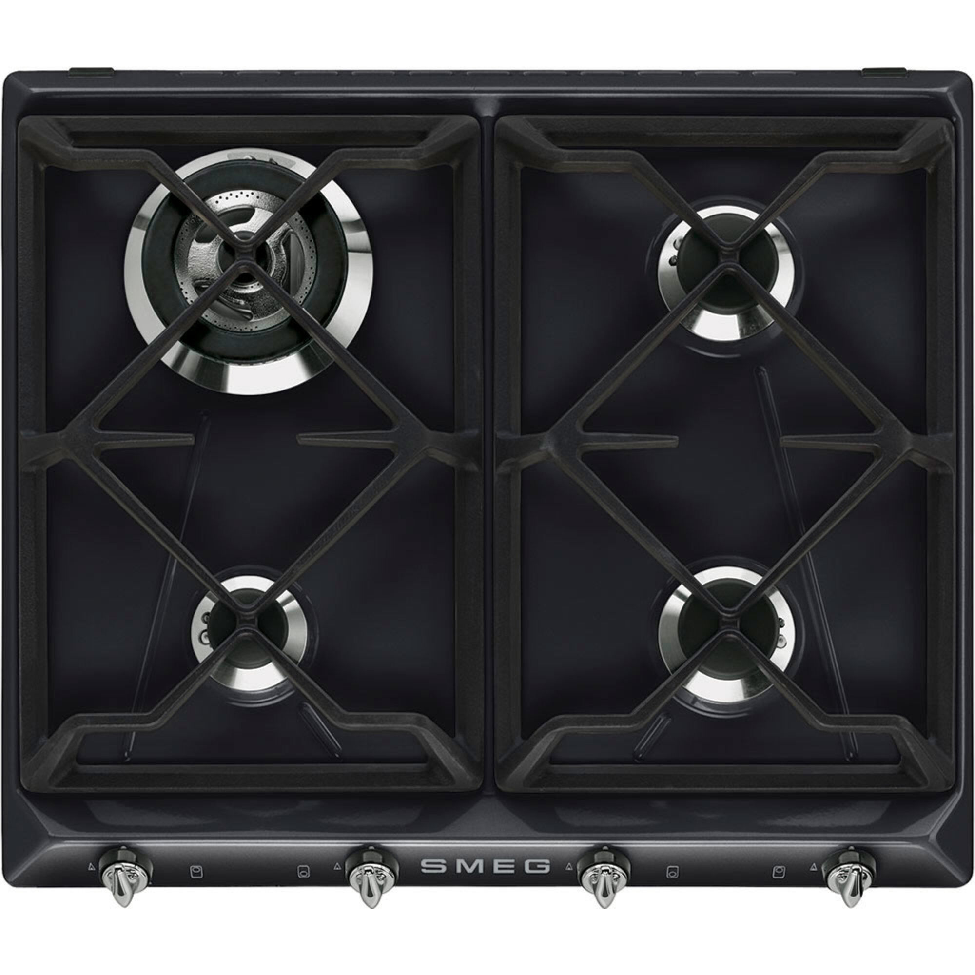 Smeg 59   Cm Victoria Design Gaskogeplade  Sort